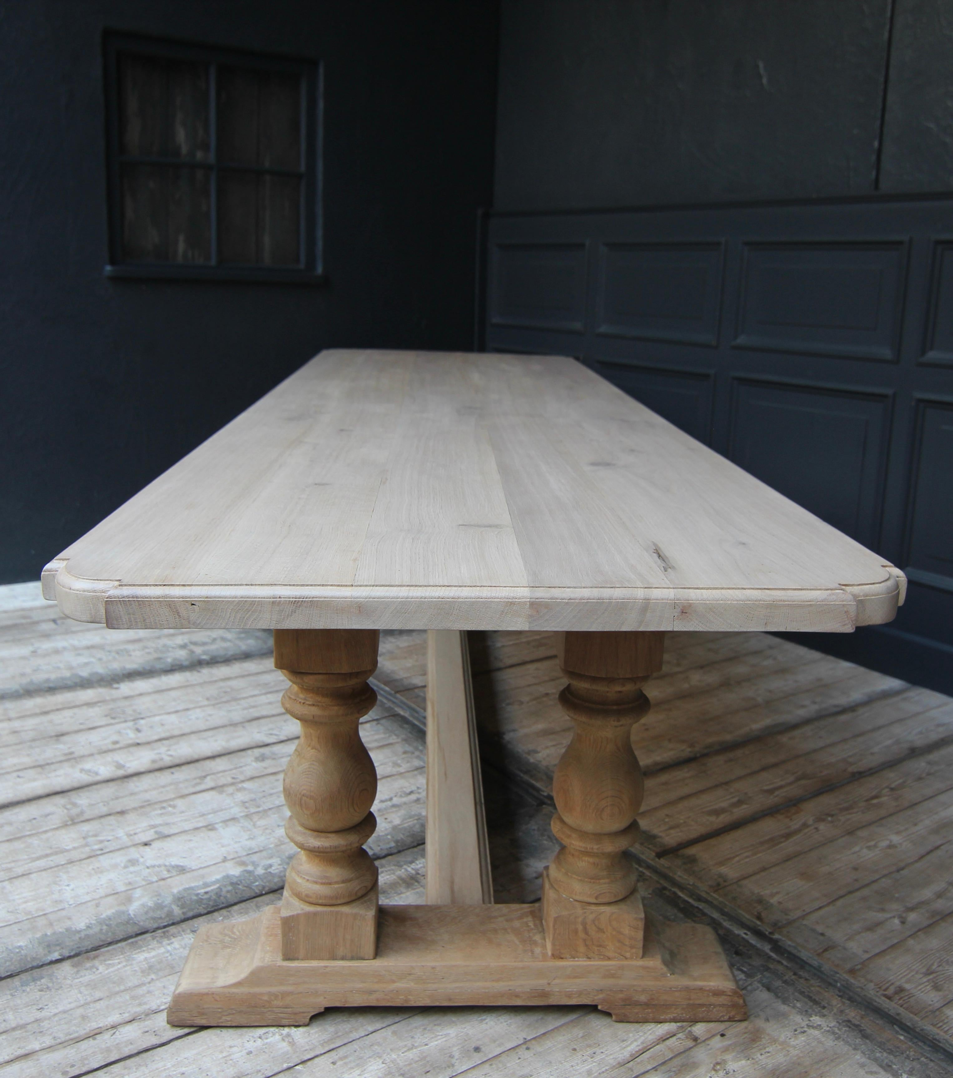 Large Oak Monastery Dining Table 15
