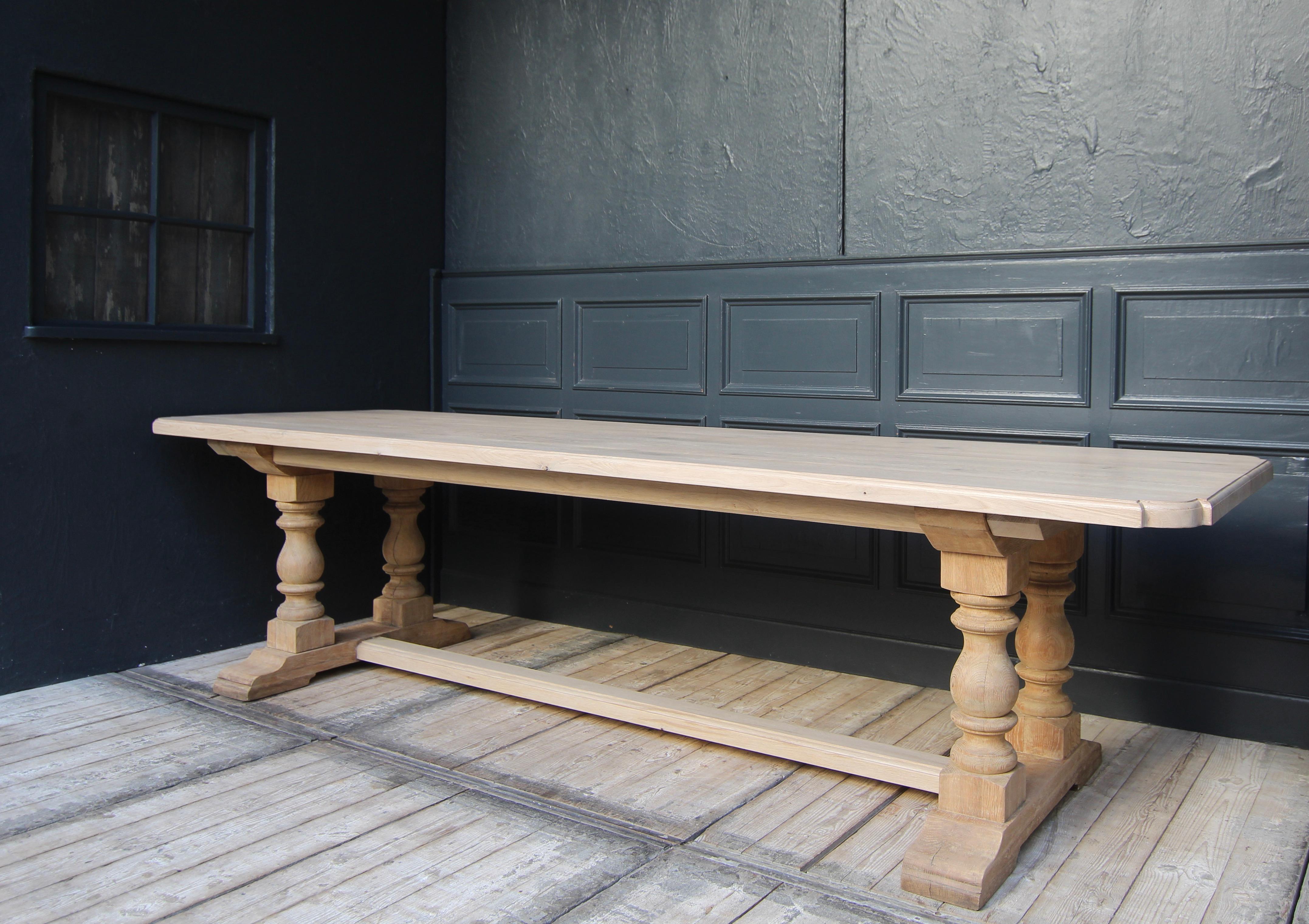 Large Oak Monastery Dining Table 2