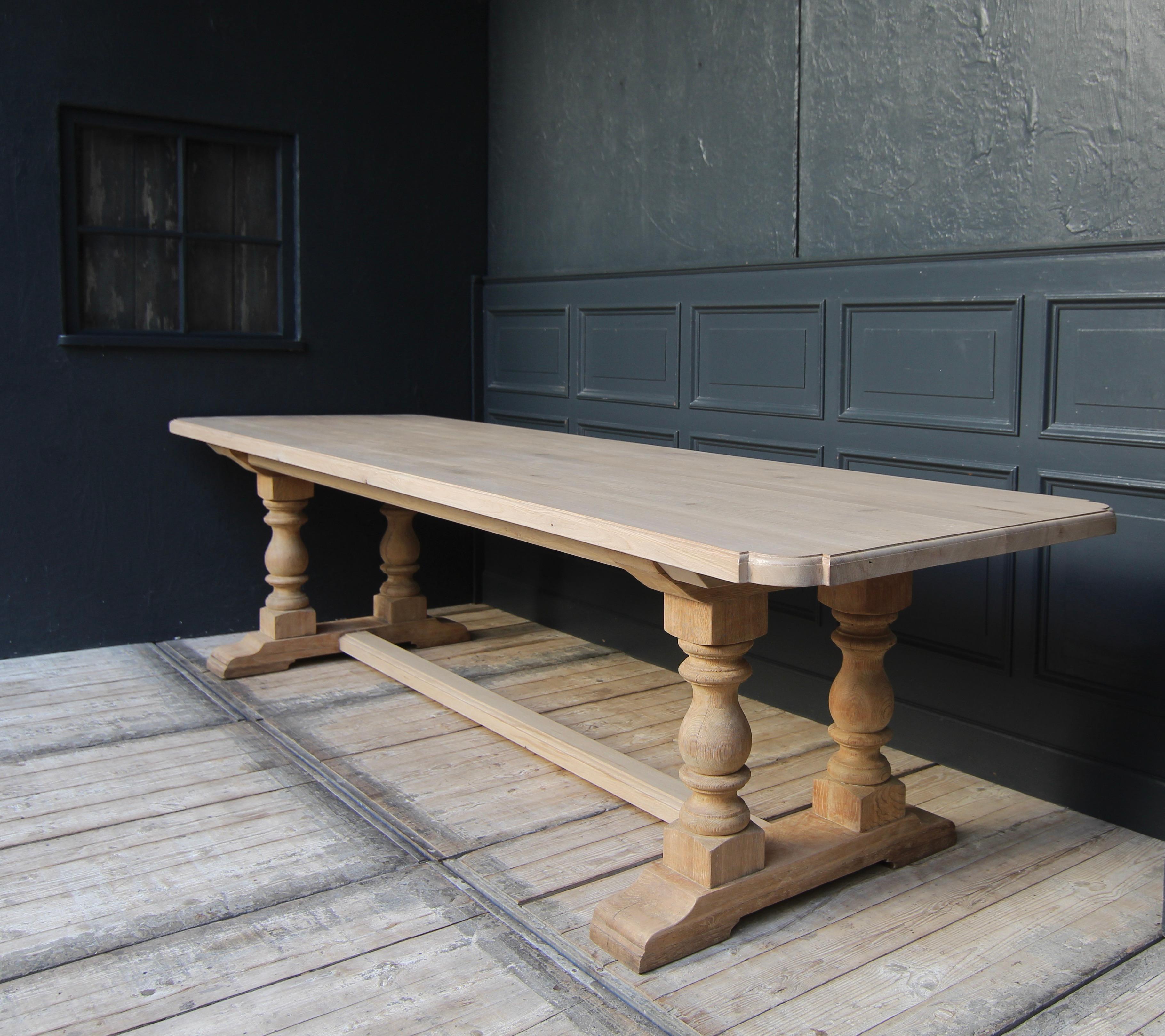 Large Oak Monastery Dining Table 3