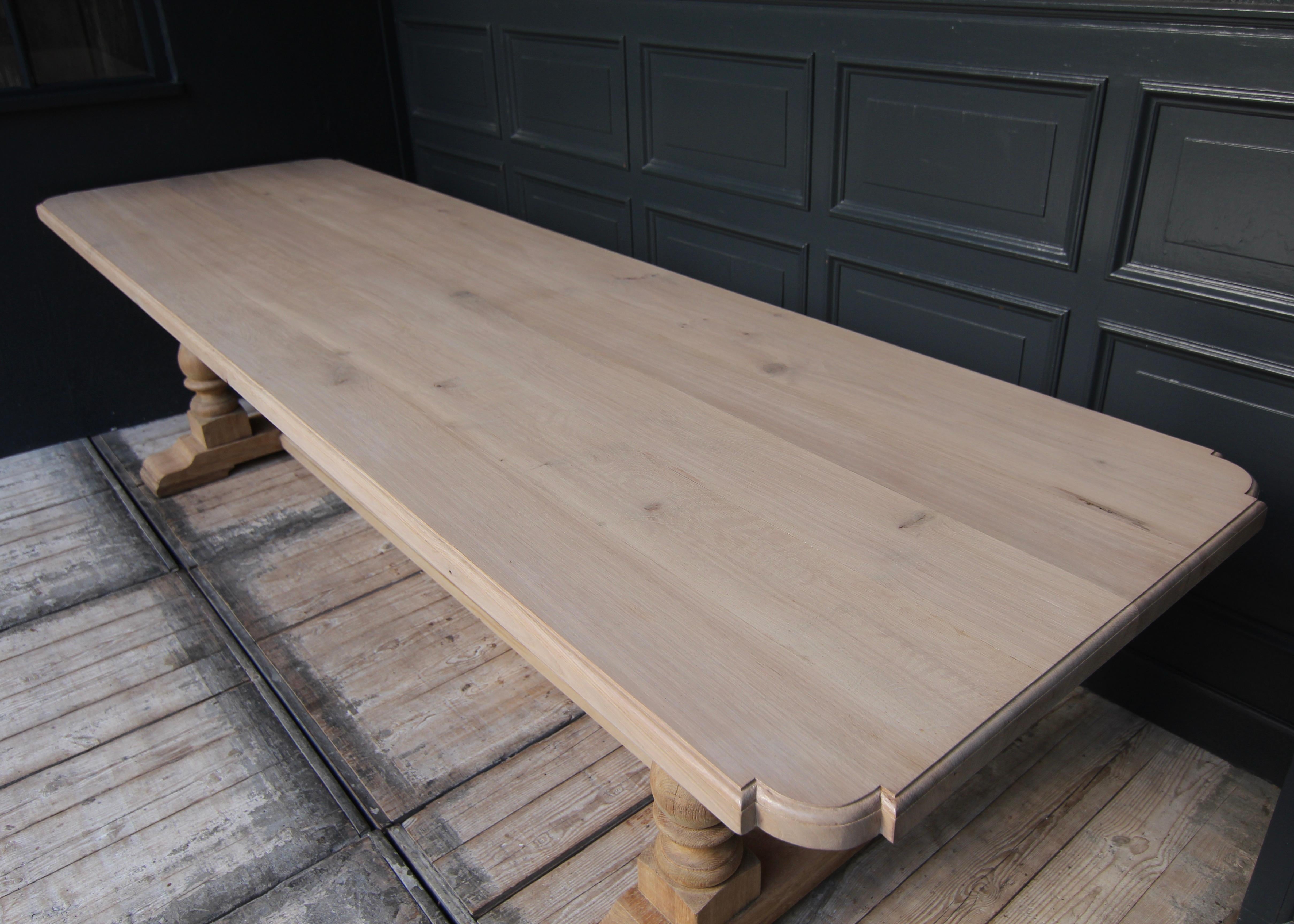 Large Oak Monastery Dining Table 4