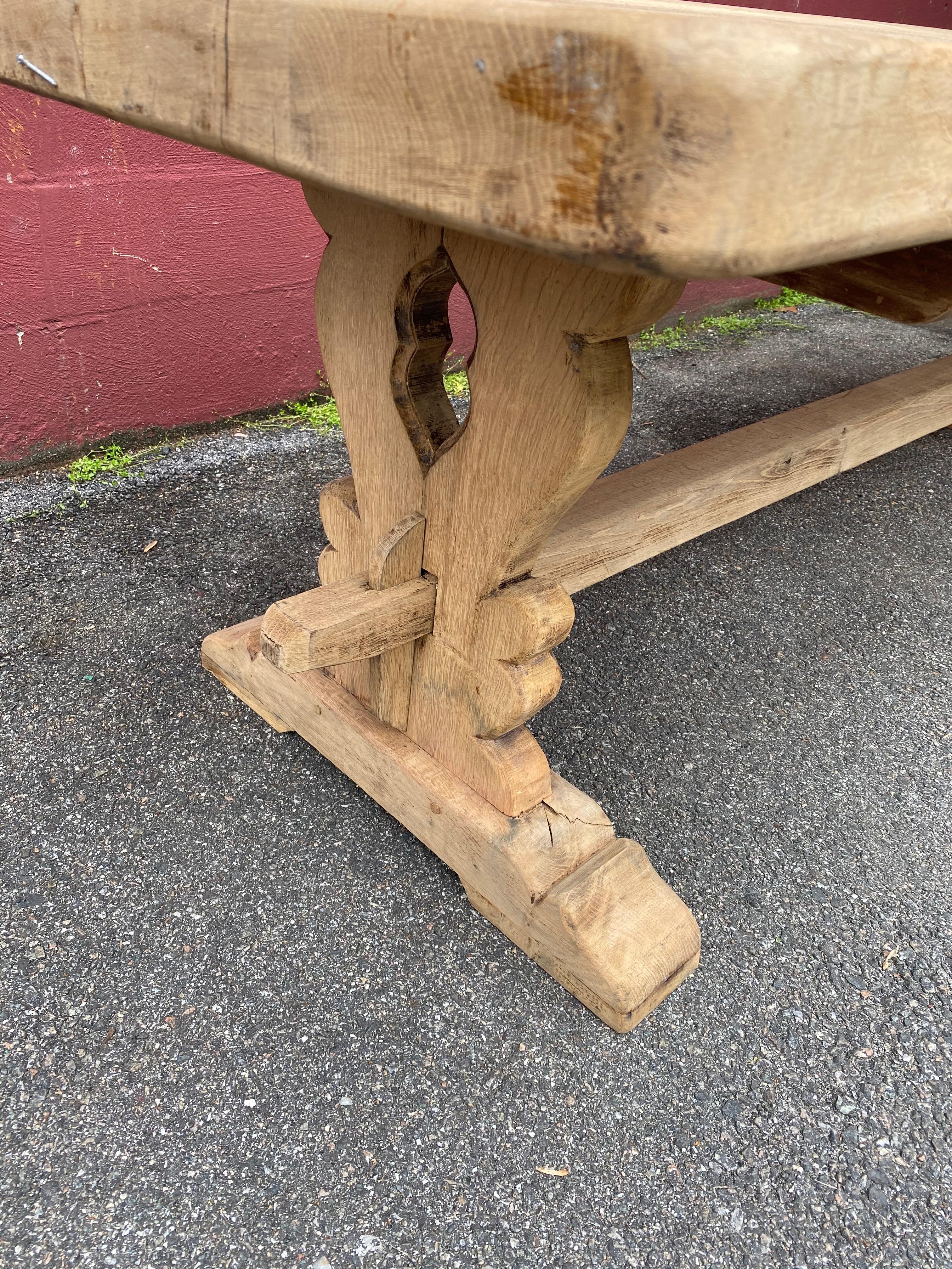 French Provincial Large Oak Monastery Table