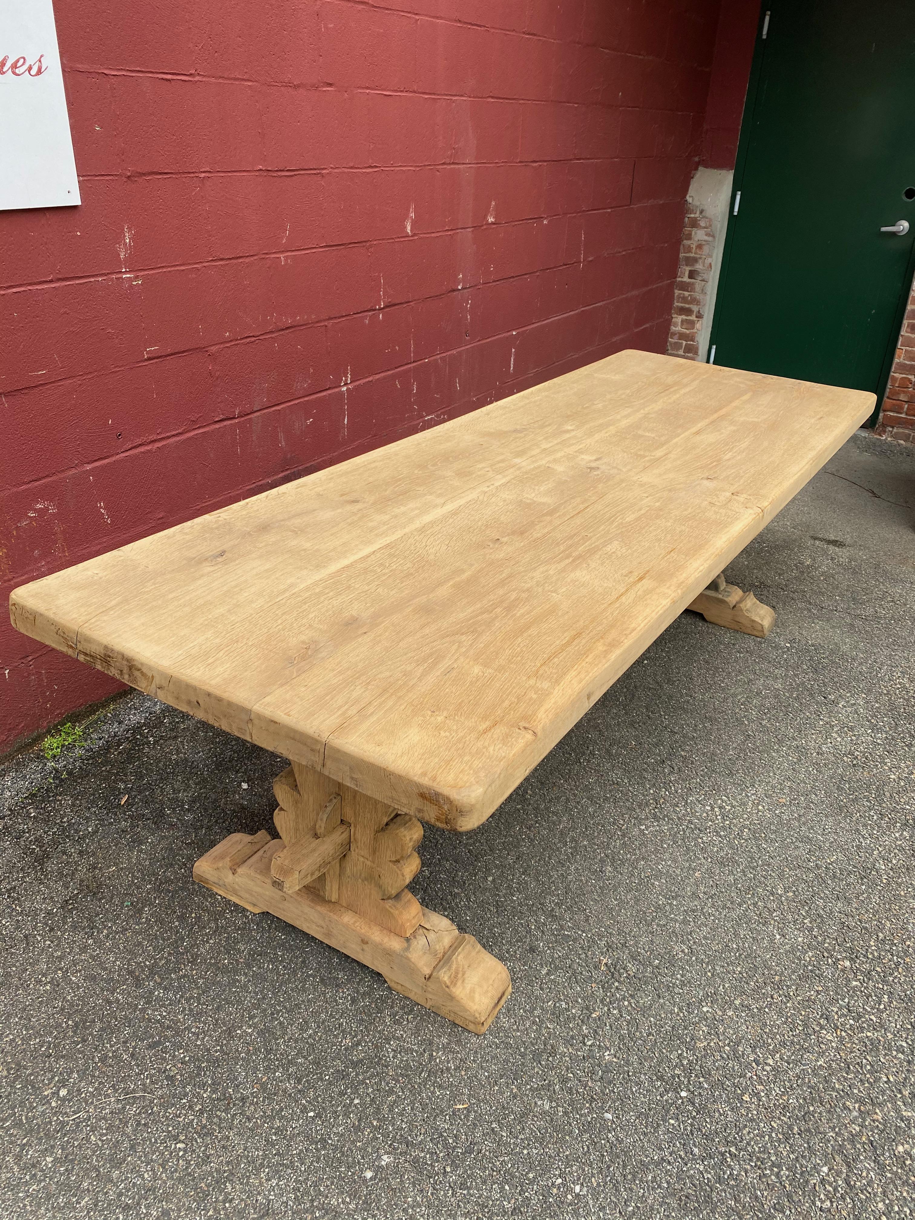 20th Century Large Oak Monastery Table