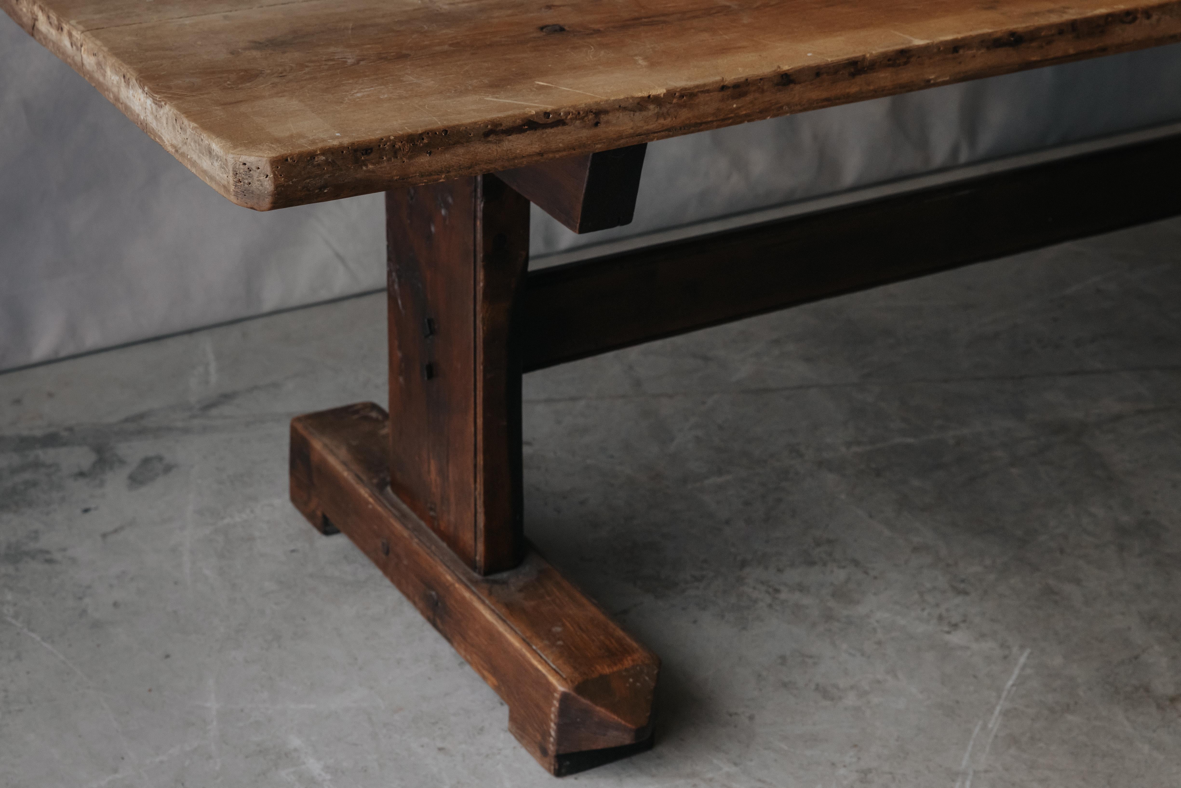 European Large Oak Monastery Table From Italy, Circa 1880 For Sale