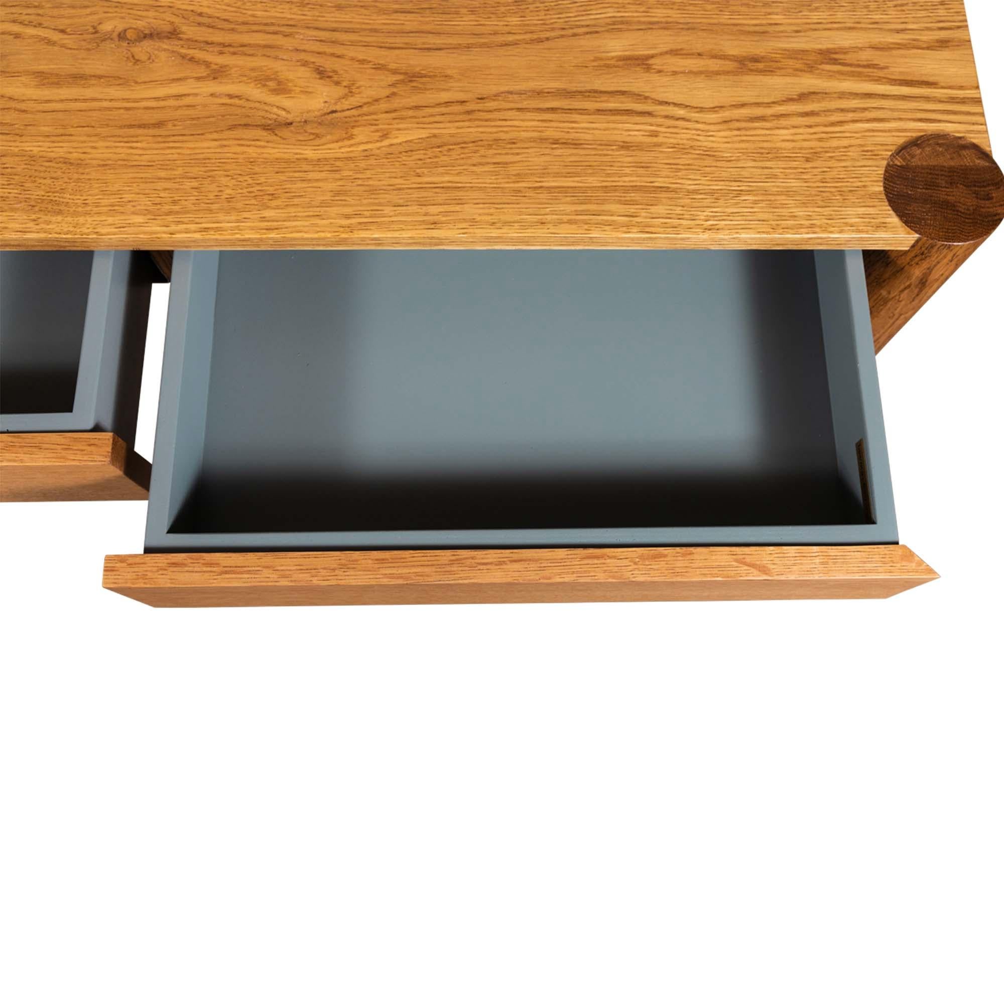 Contemporary Large Oak Niguel Console by Lawson-Fenning