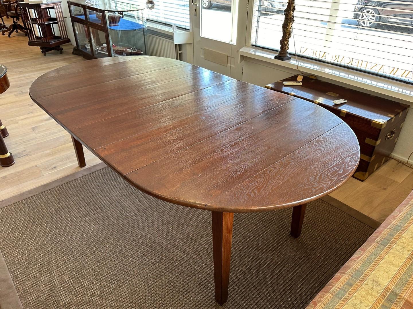 Large oak oval dining table 5