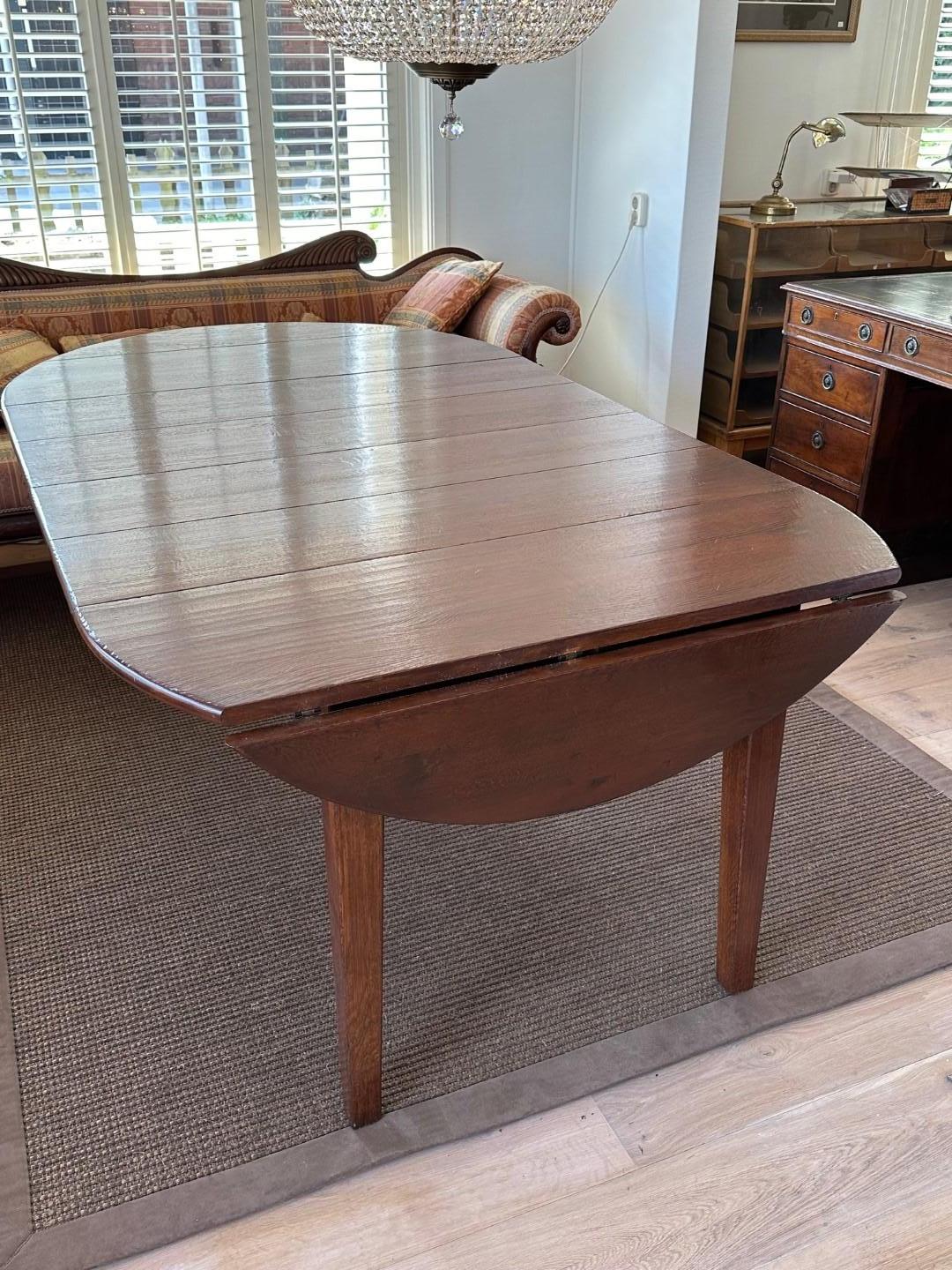 Large oak oval dining table 7