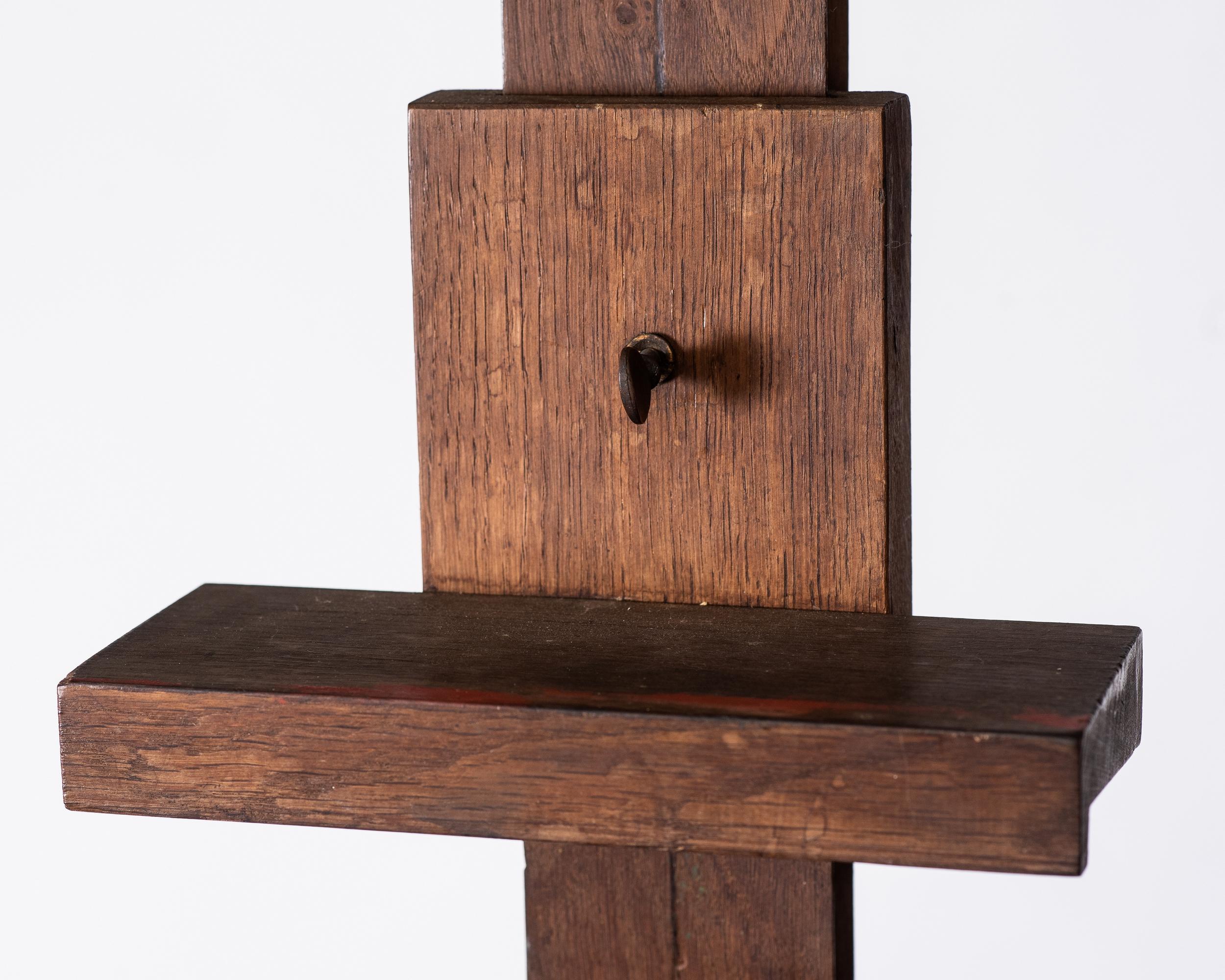 Mid-20th Century Large oak painter's easel, Paris, France, circa 1950 For Sale