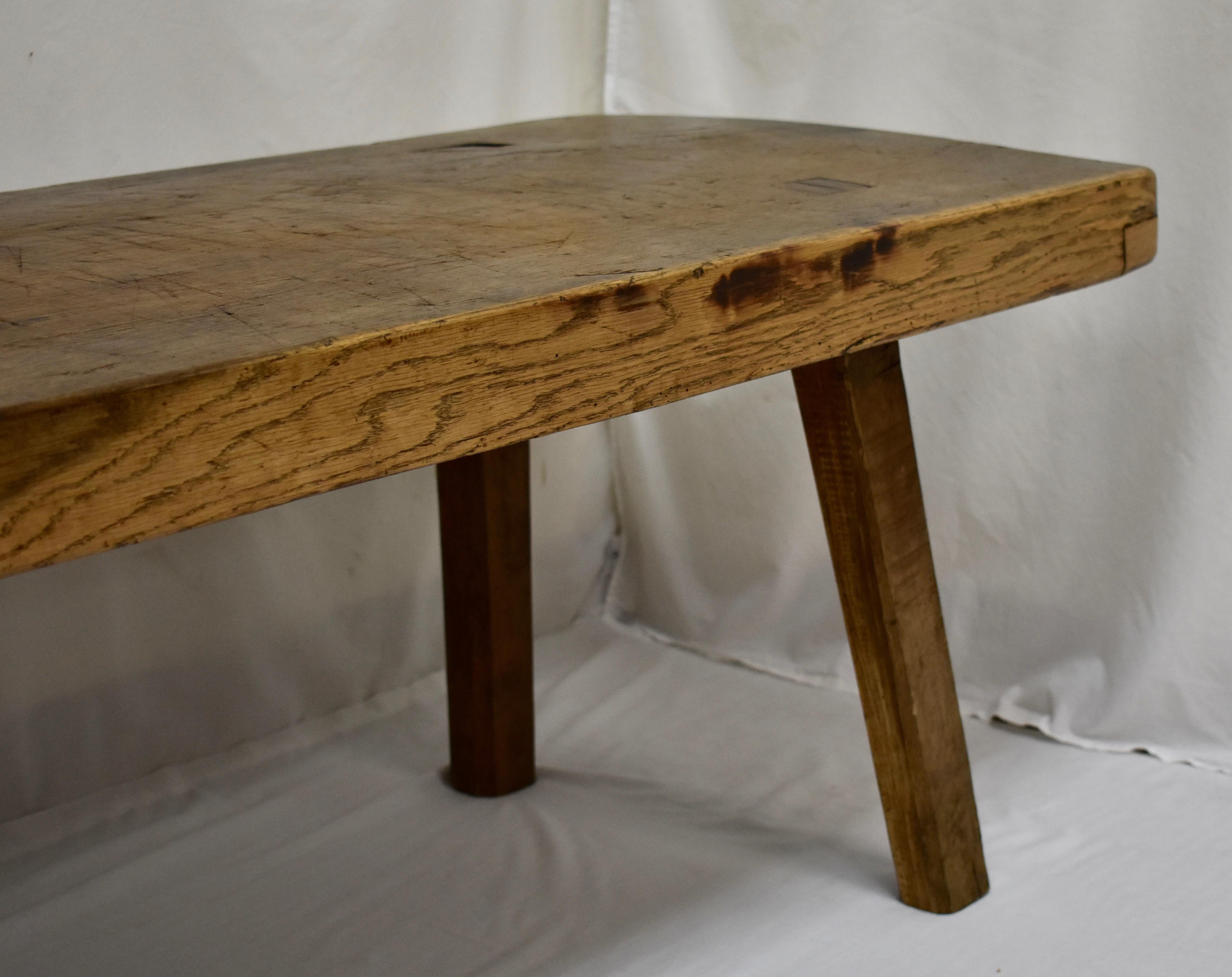 Large Oak Pig Bench Coffee Table 8