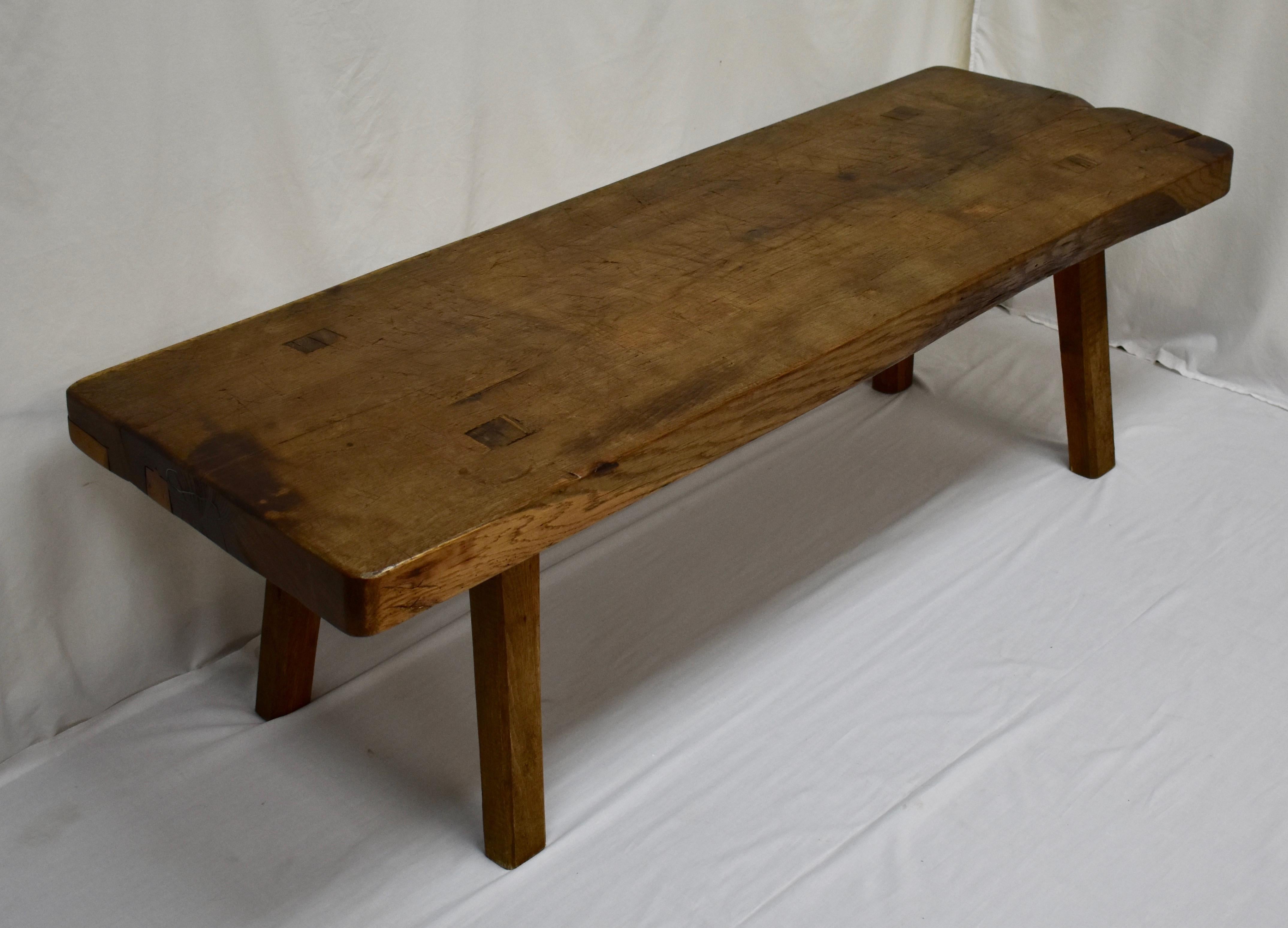 Country Large Oak Pig Bench Coffee Table