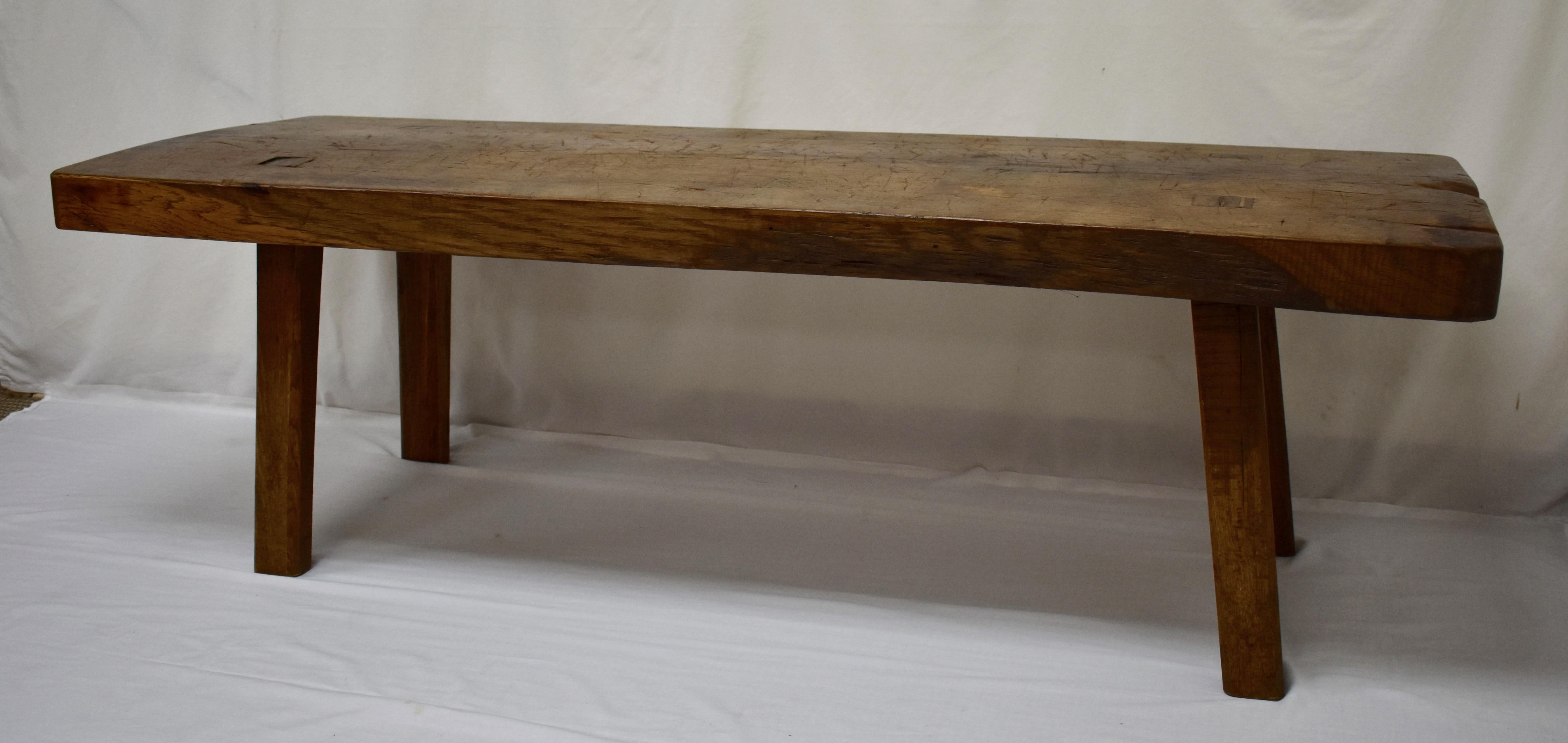 Large Oak Pig Bench Coffee Table 1