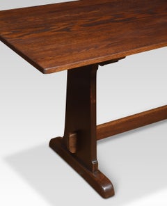 Large oak plank top refectory table