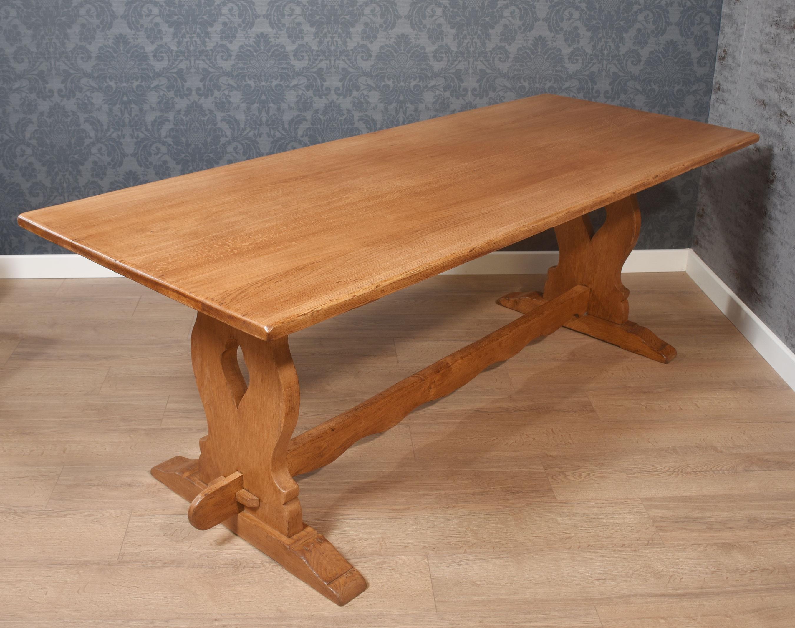 Chêne Grande table de réfectoire à plateau en Oak en vente