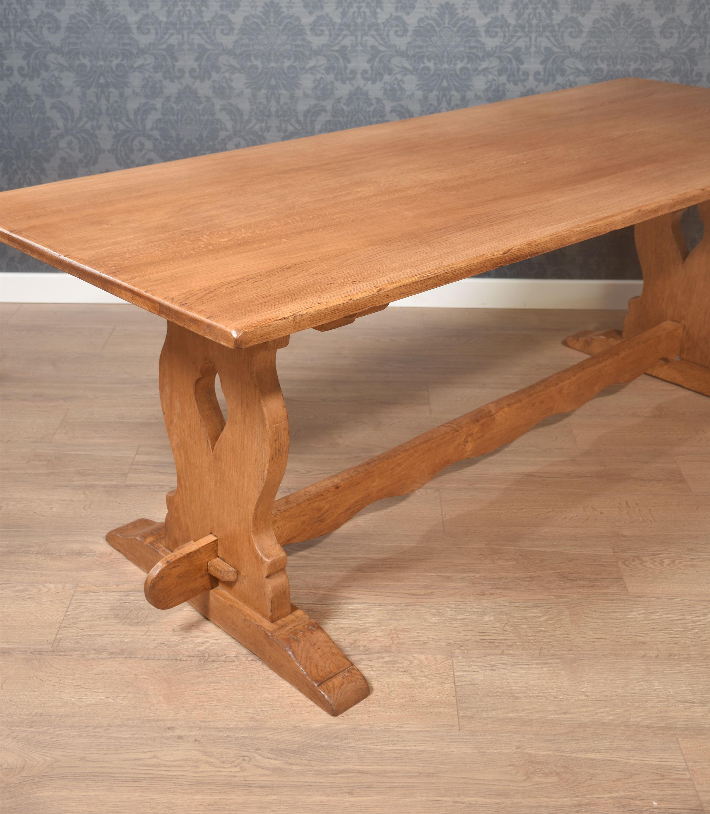 Grande table de réfectoire à plateau en Oak en vente 1