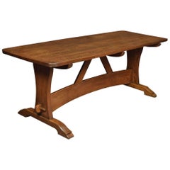 Large Oak Plank Top Refectory Table