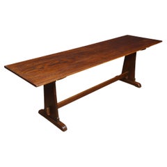 Large oak plank top refectory table
