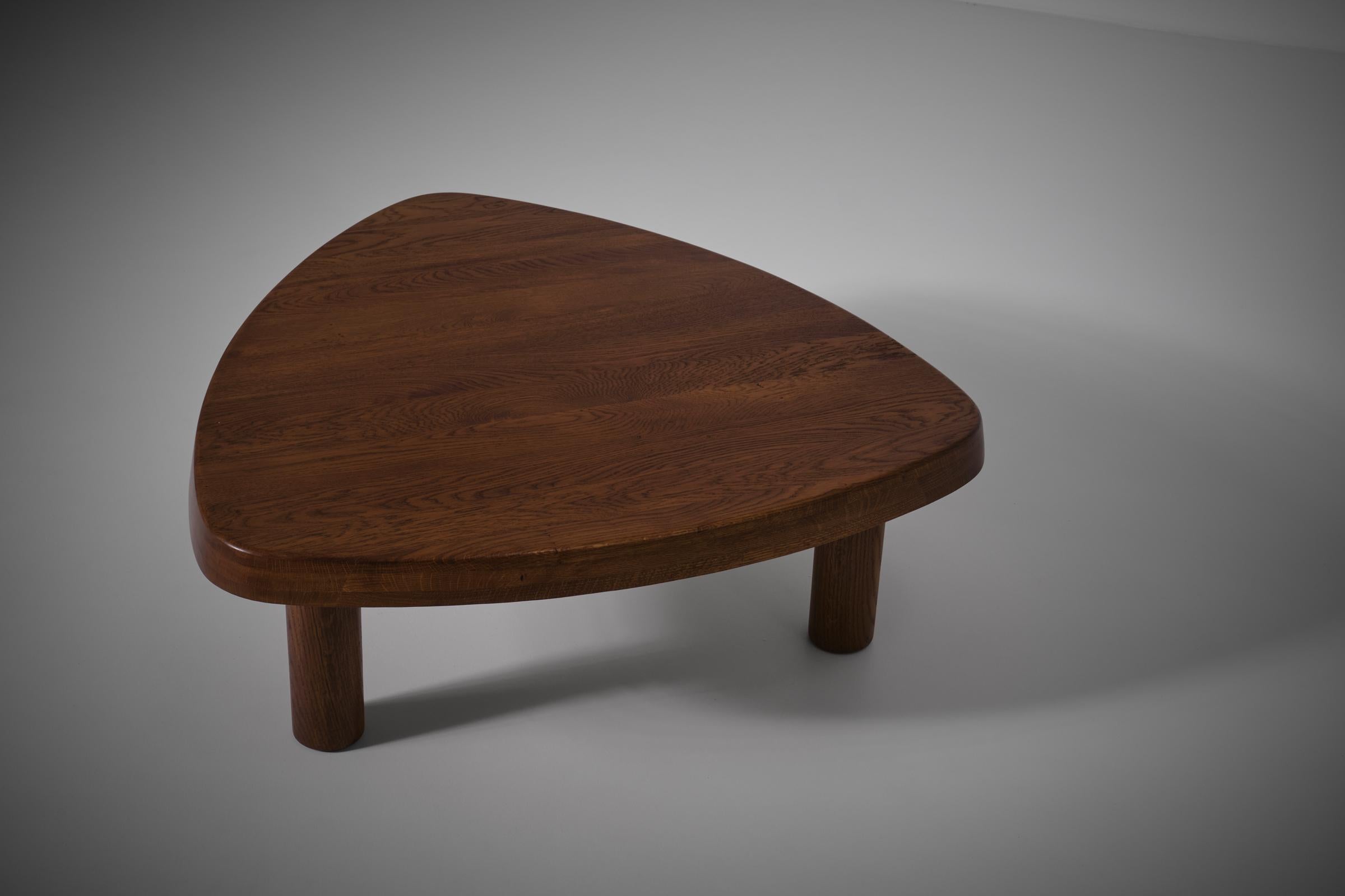 Large Oak Plectrum Shaped Coffee Table, 1970s 2