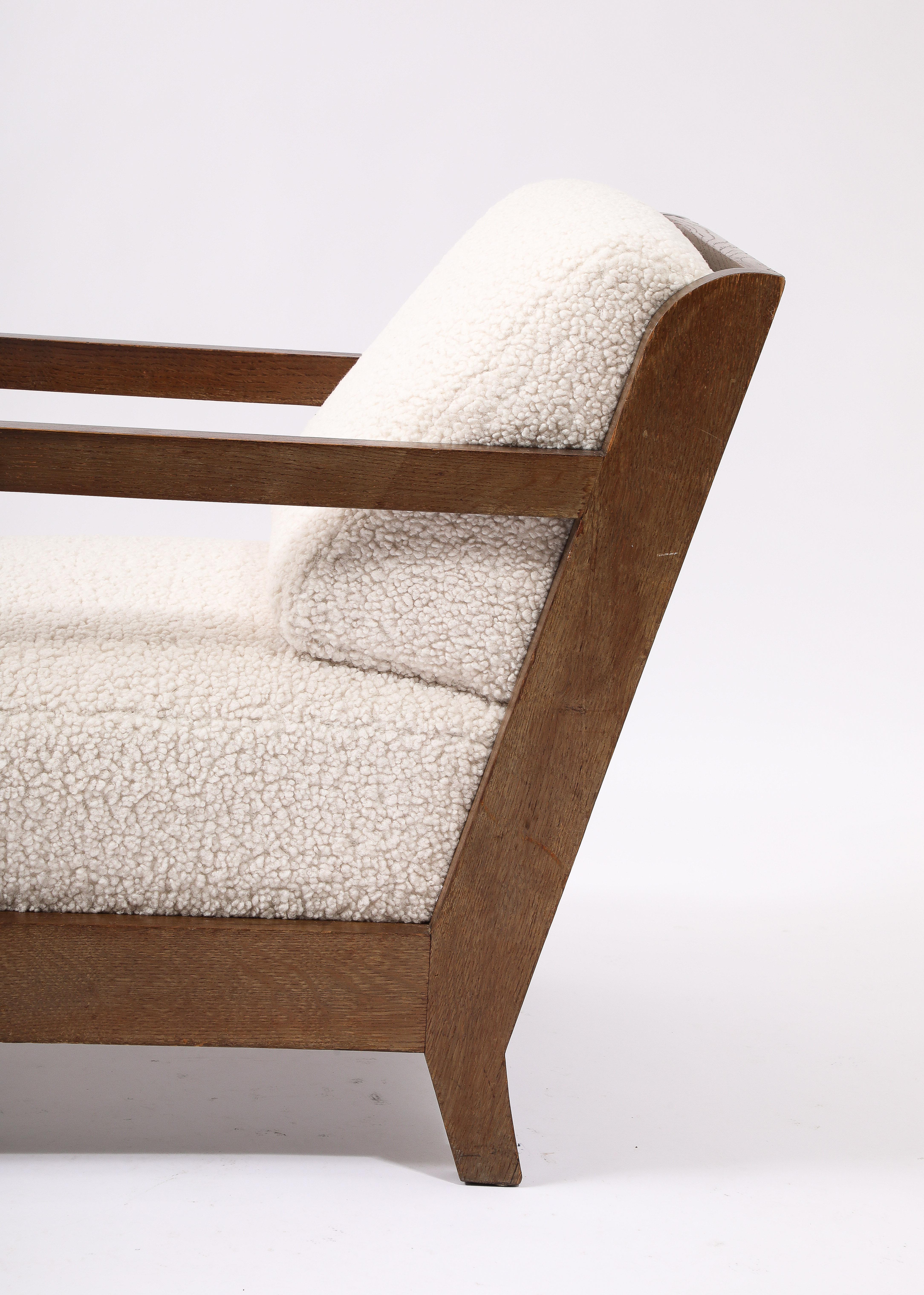 20th Century Large Oak Reconstruction Armchairs, France 1950's For Sale