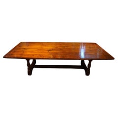Large oak refectory dining table 9ft 2ins
