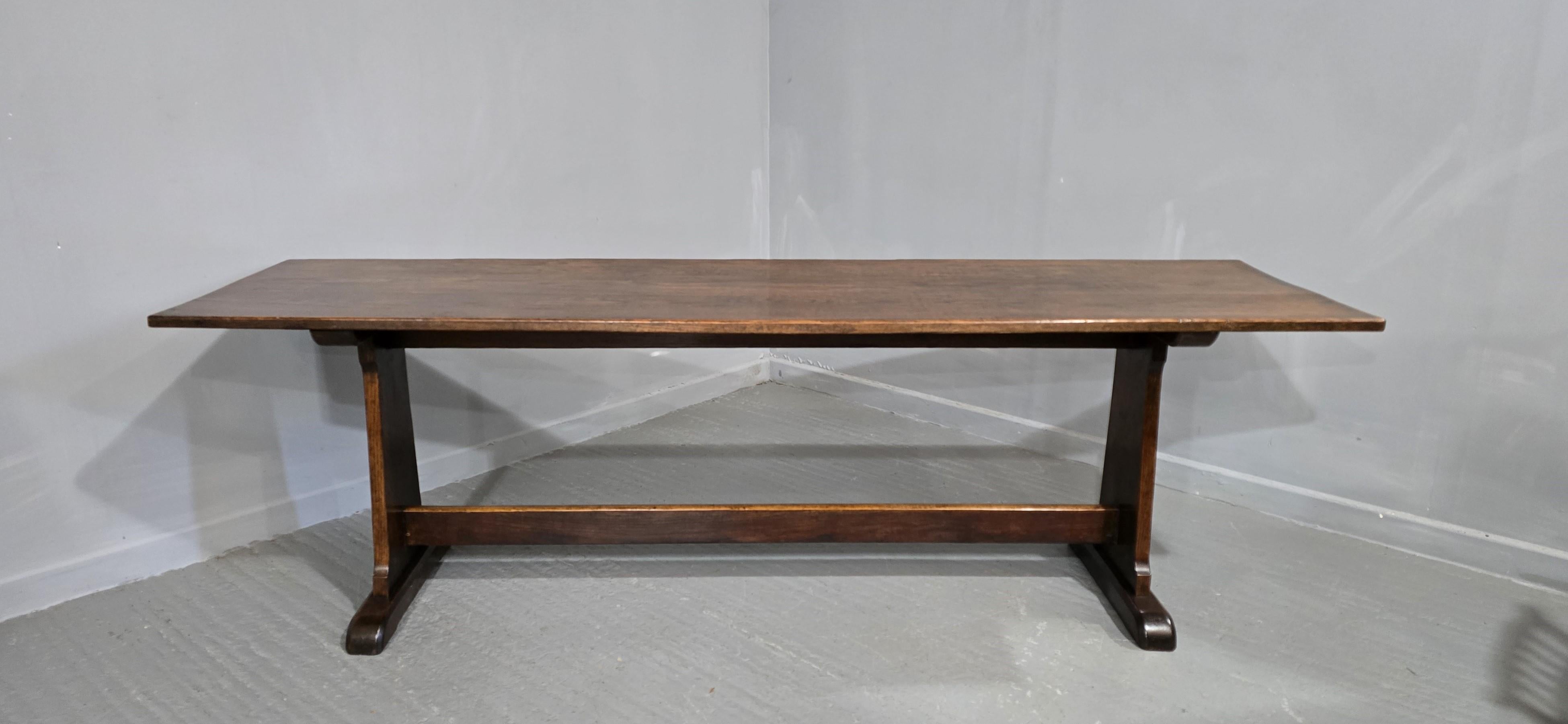 Jacobean Large Oak Refrectory Kitchen Farmhouse Dining Table For Sale