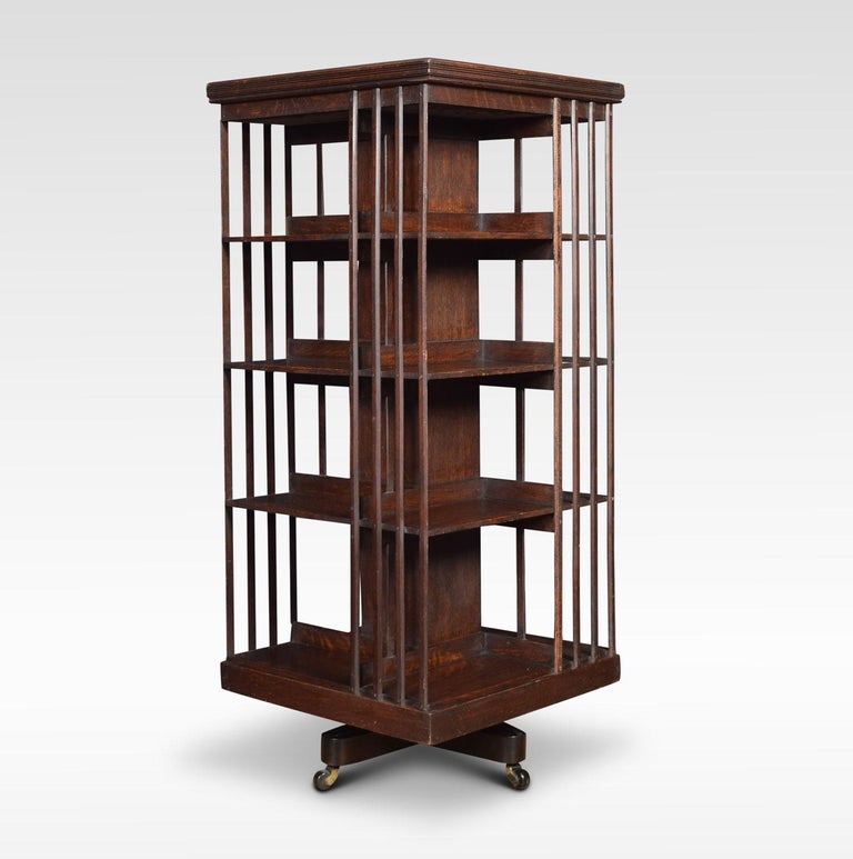 Large Oak Revolving Bookcase at 1stDibs