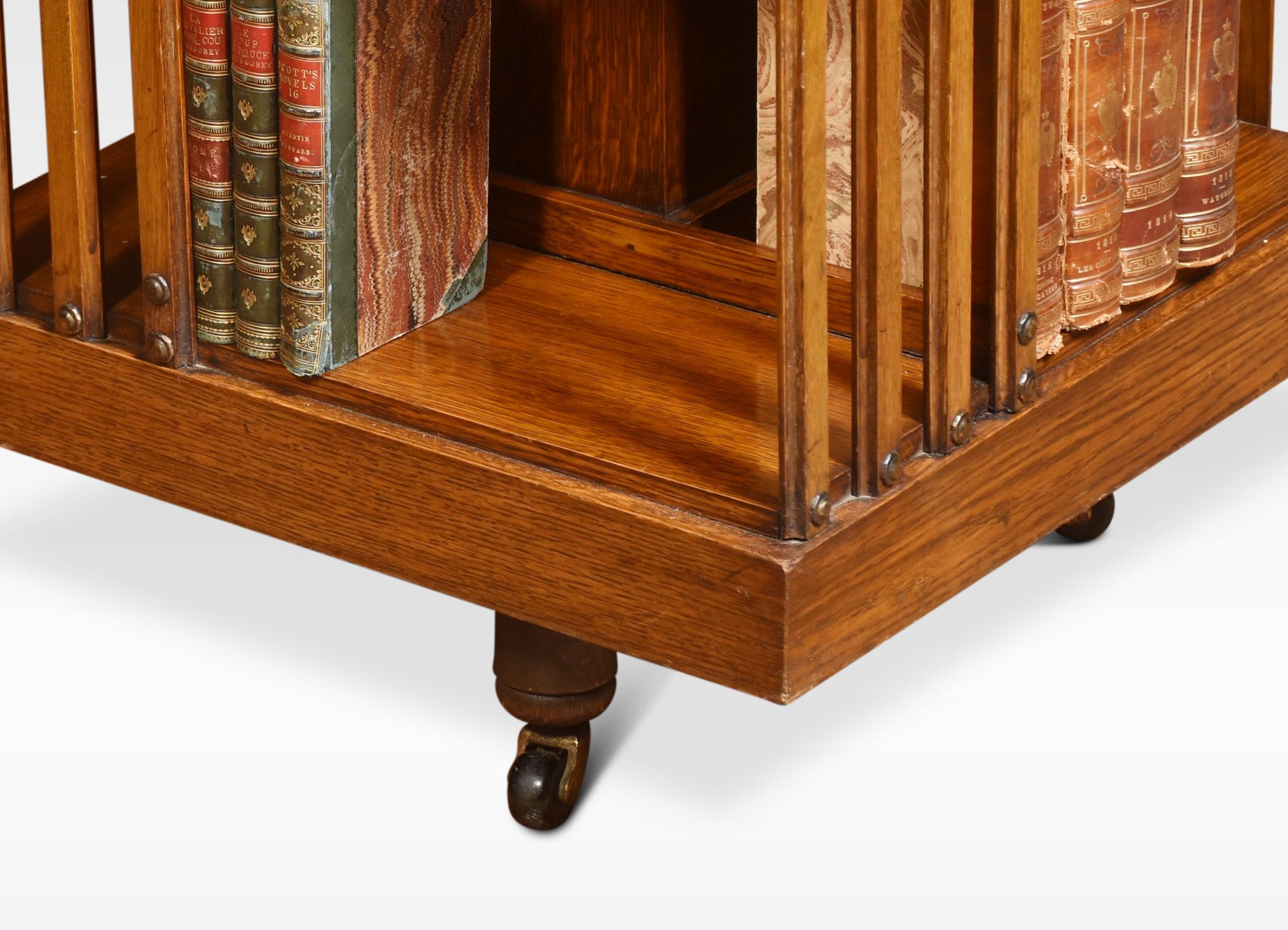 British Large Oak Revolving Bookcase