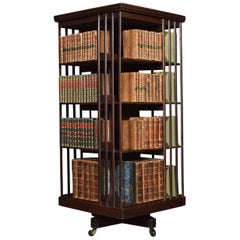 Antique Large Oak Revolving Bookcase