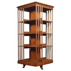 Large Oak Revolving Bookcase