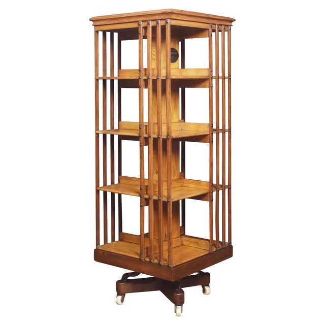 Revolving Paperback Book Racks Walnut Revolving Bookcase by Maple and Co For Sale at 1stDibs | modern ...