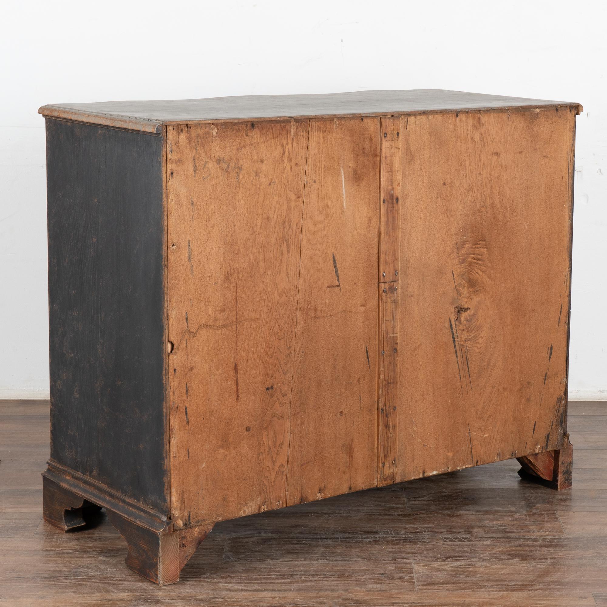 Large Oak Rococo Black Chest of Four Drawers, Denmark circa 1770-80 7