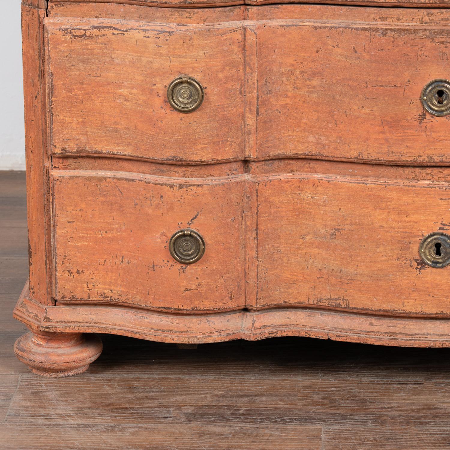 Large Oak Rococo Chest of Four Drawers, Denmark circa 1780-1800 For Sale 4