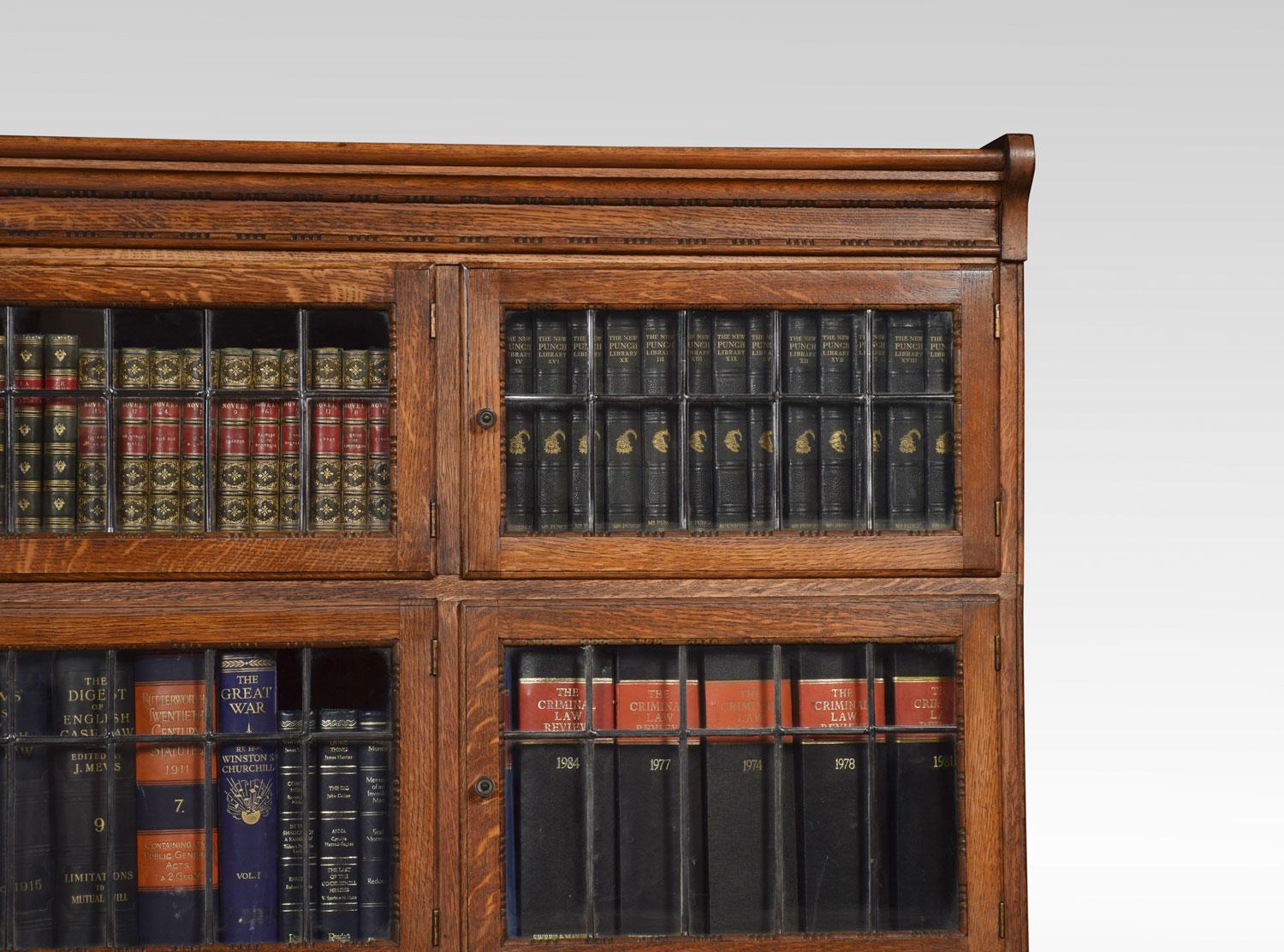 British Large Oak Sectional Bookcase