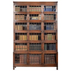 Antique Large Oak Sectional Bookcase