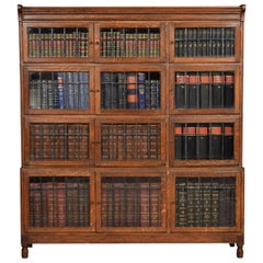 Antique Large Oak Sectional Bookcase