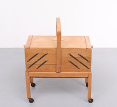 Large Oak Sewing Box, 1950s, Holland