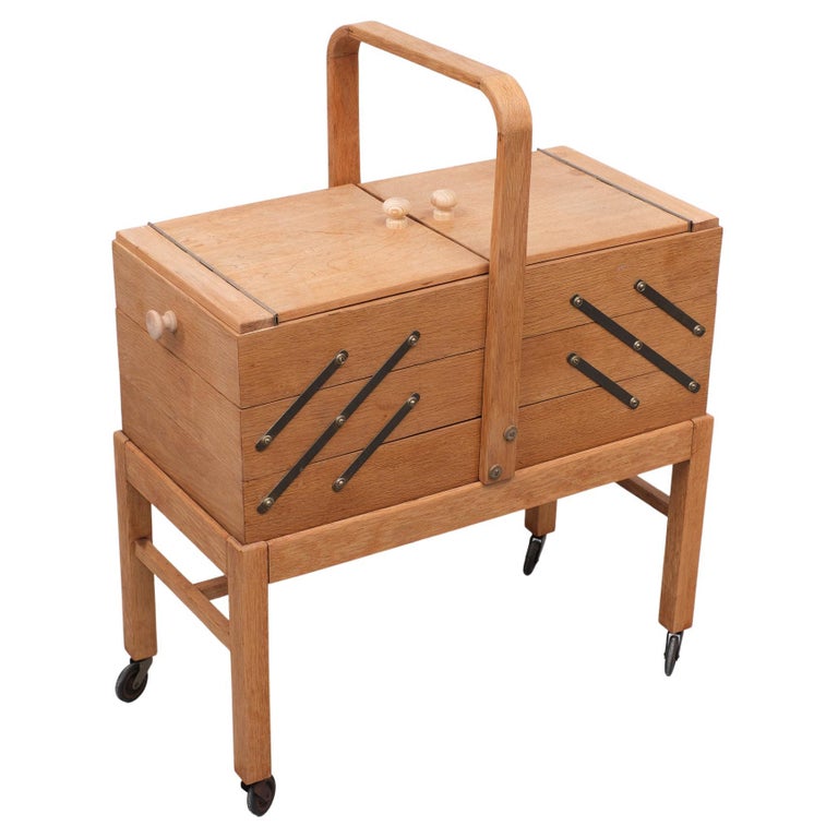 Large Oak Sewing Box, 1950s, Holland For Sale at 1stDibs