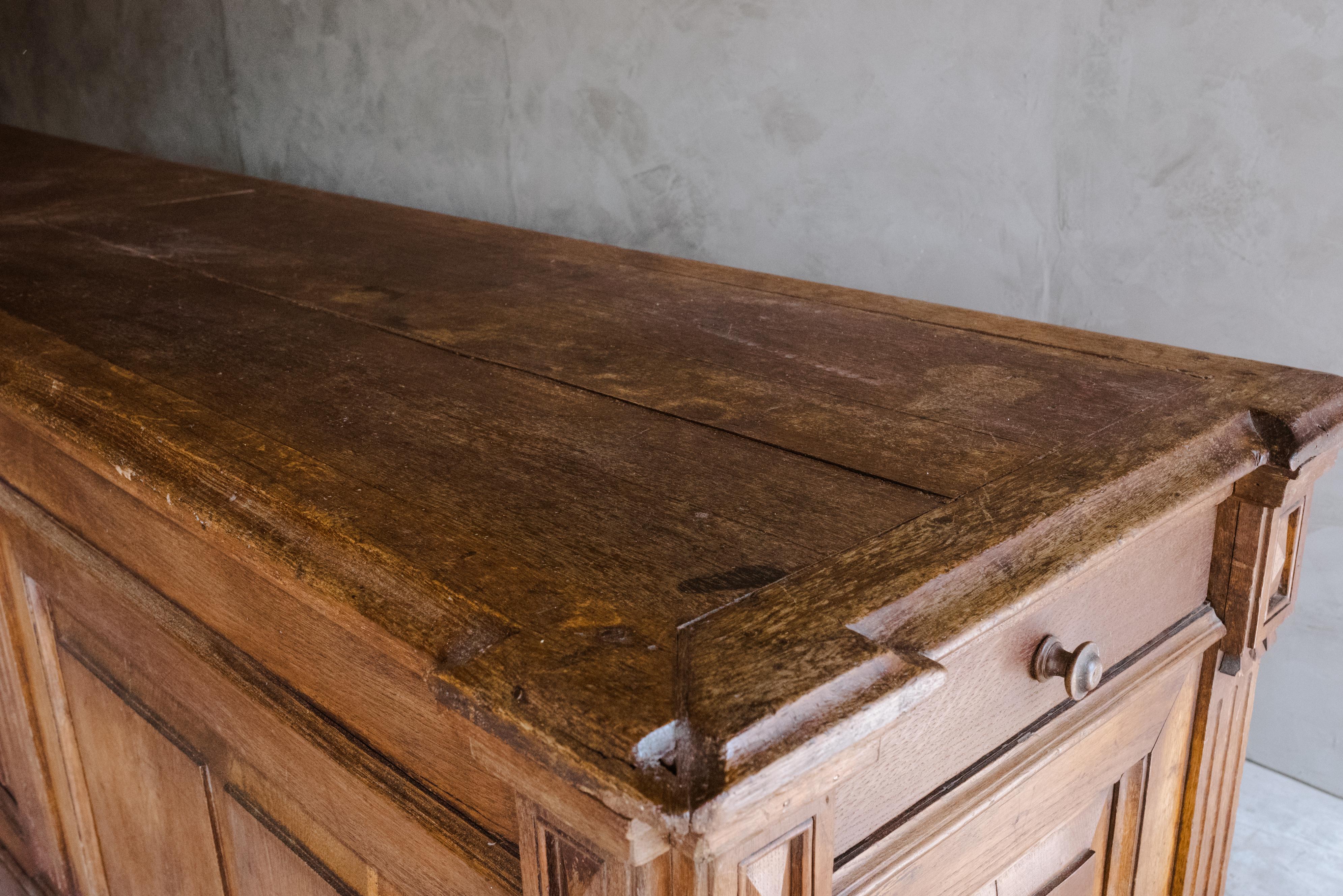 European Large Oak Shop Counter from France, Circa 1880