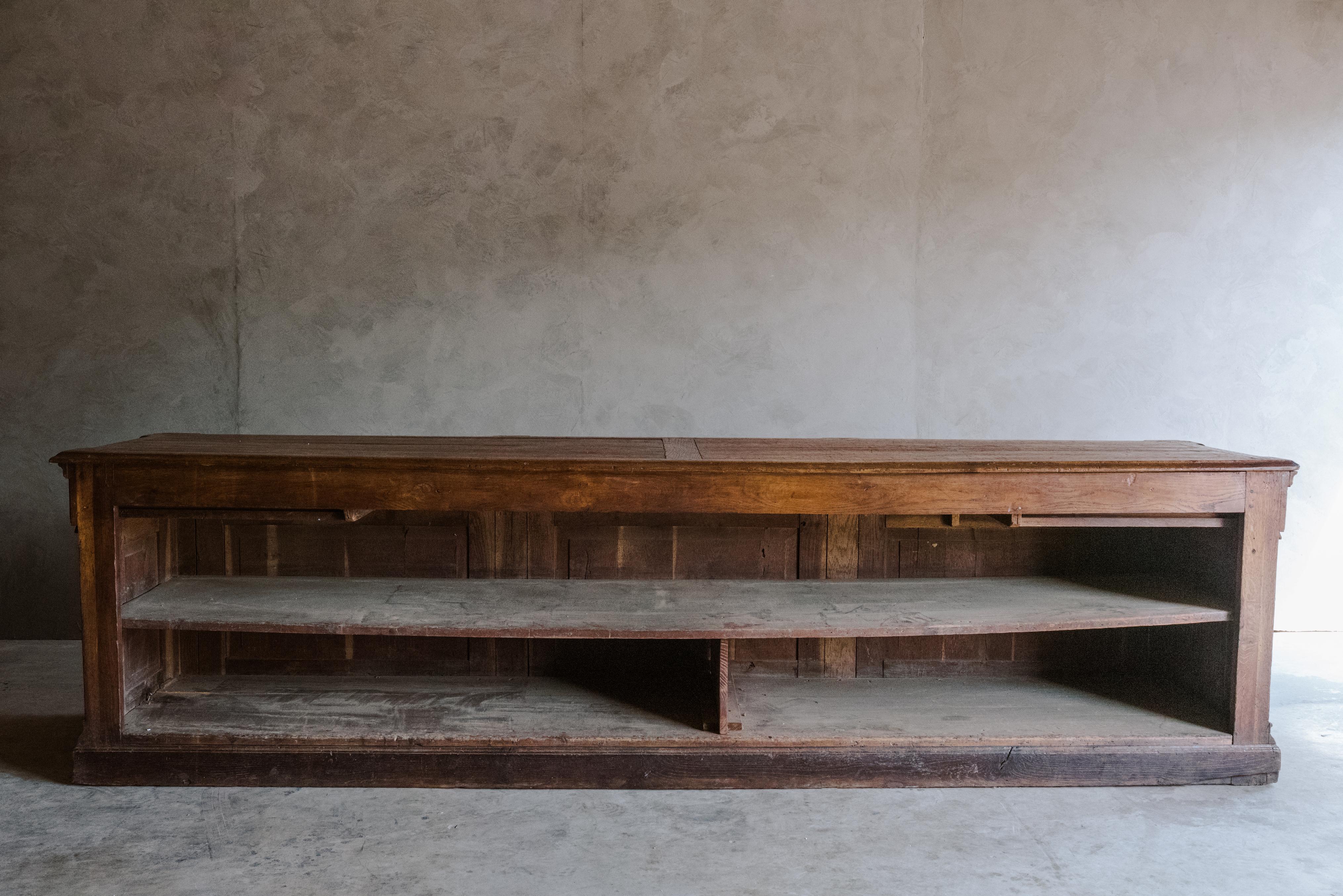 Late 19th Century Large Oak Shop Counter from France, Circa 1880