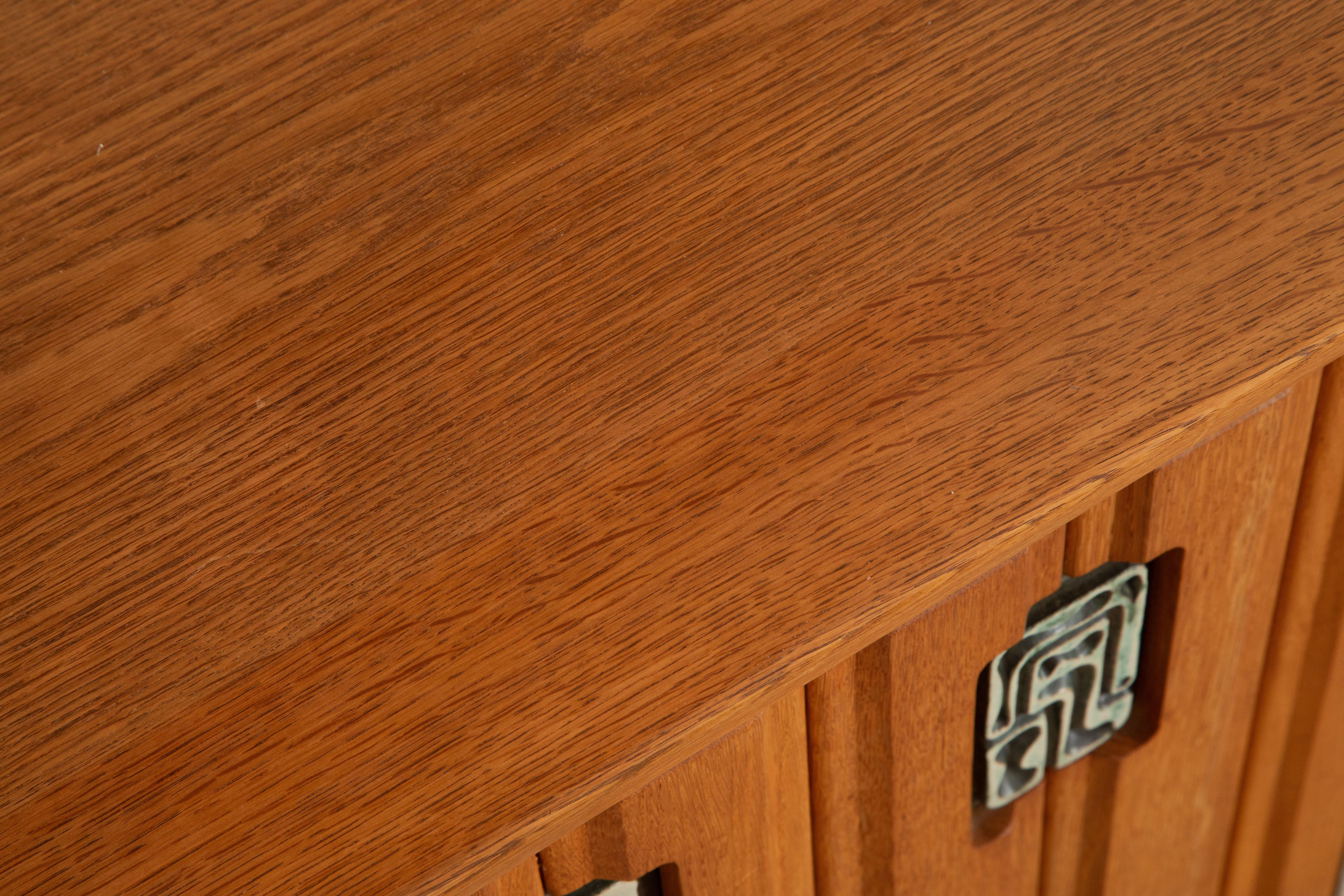 Large Oak Sideboard by Guillerme and Chambron, France 1950 6