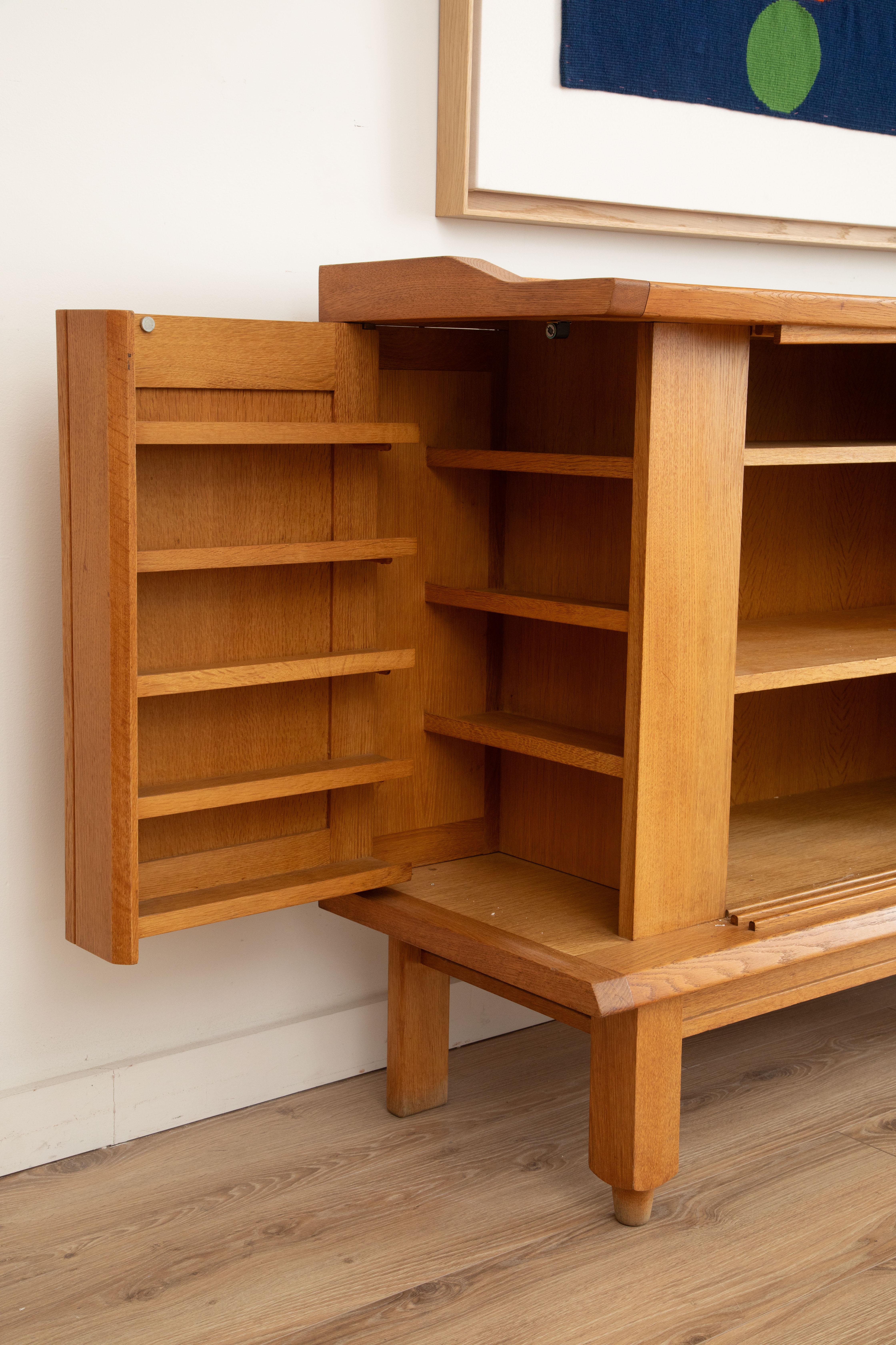 Large Oak Sideboard by Guillerme and Chambron, France 1950 9