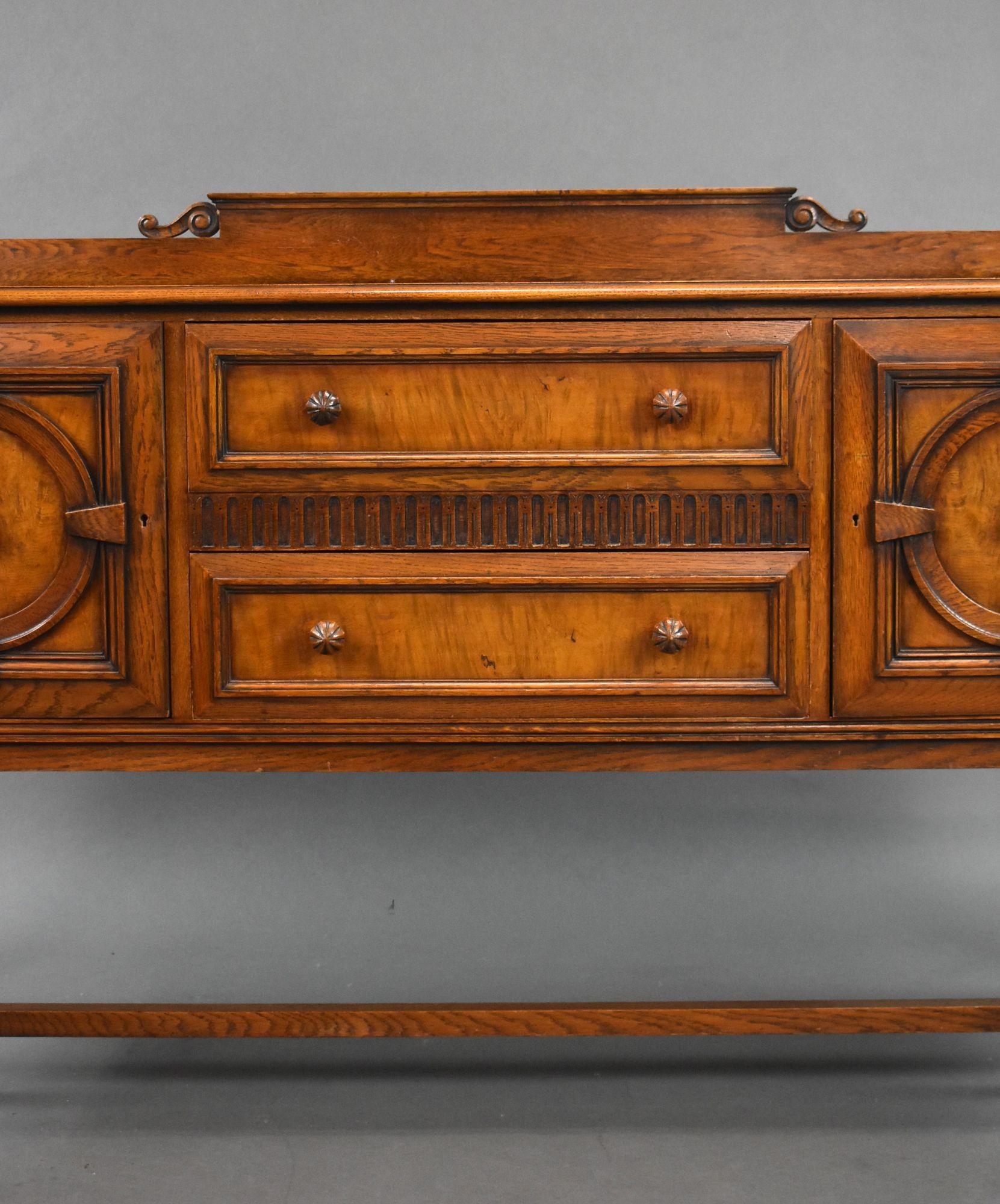 English Large Oak Sideboard by Waring & Gillows