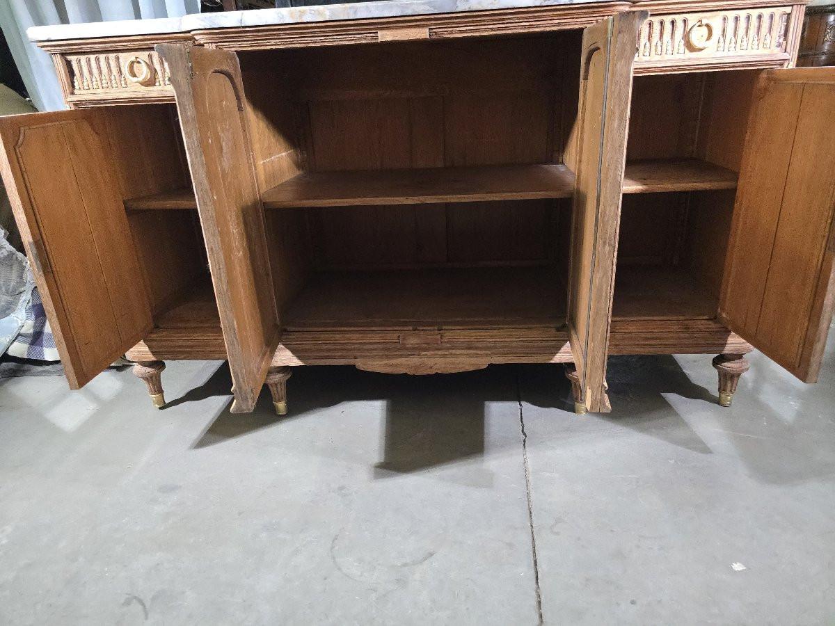 Large oak sideboard decorated with gilt bronze and marble – 19th century For Sale 1