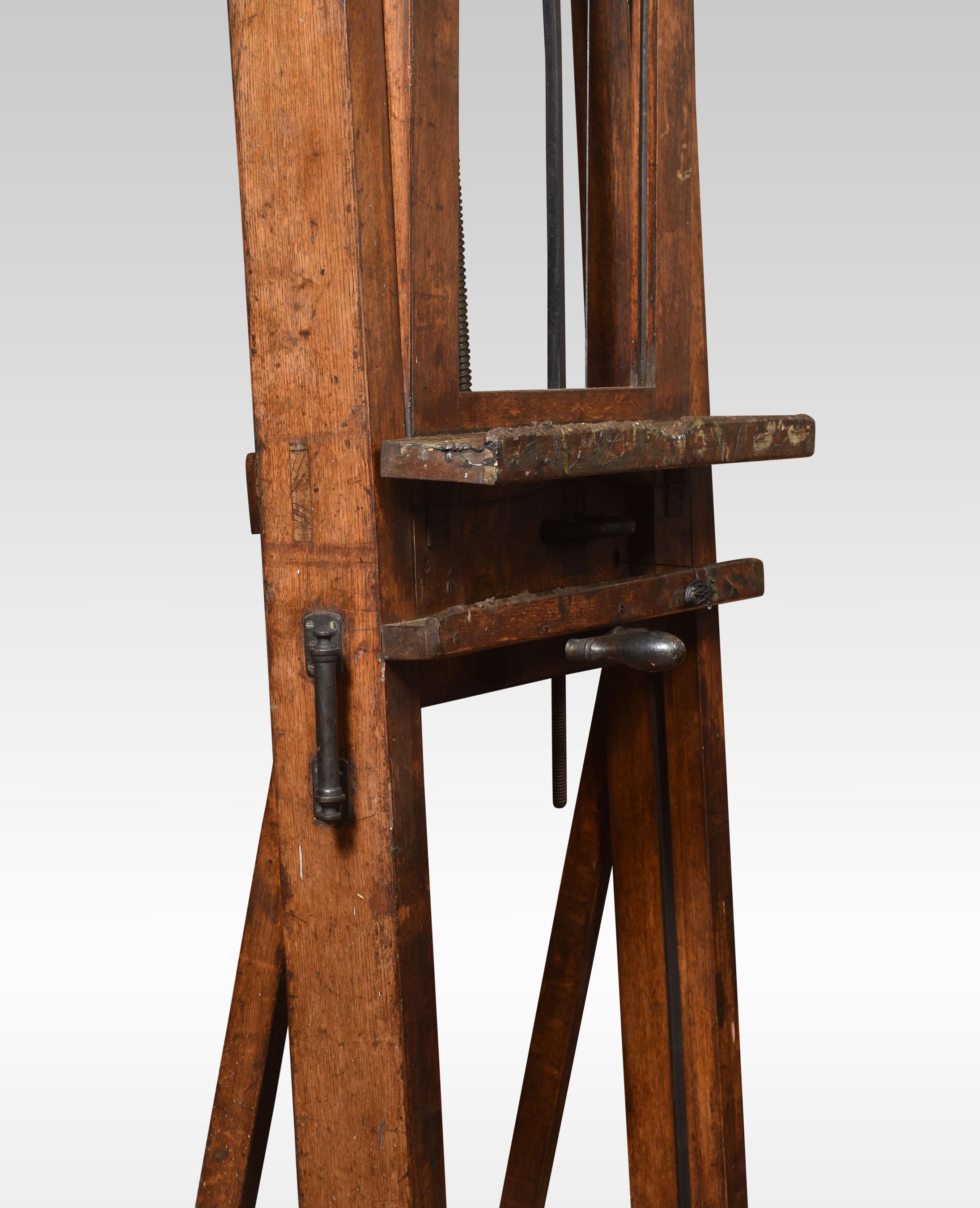 British Large Oak Studio Easel by Windsor and Newton
