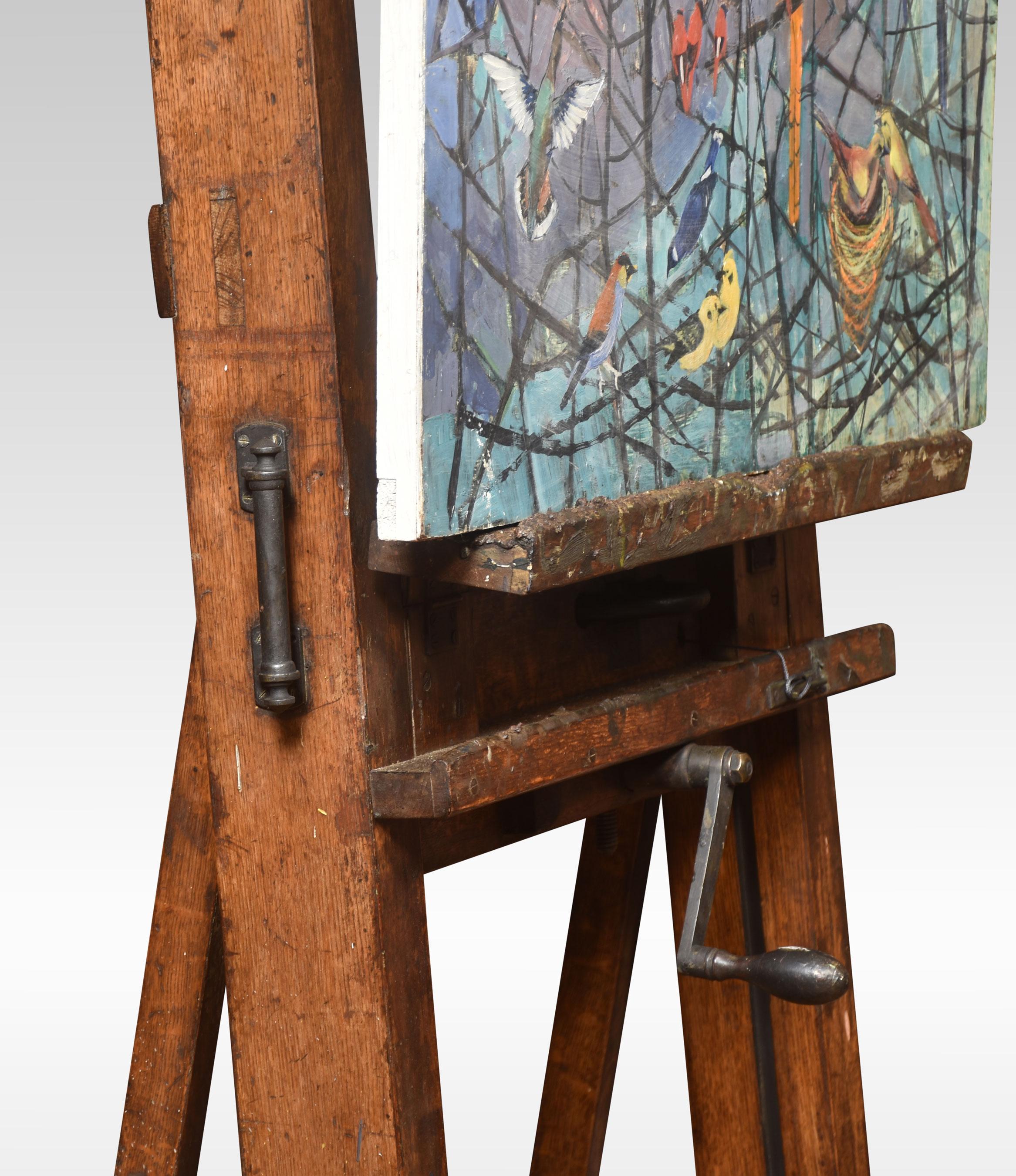 19th Century Large Oak Studio Easel by Windsor and Newton
