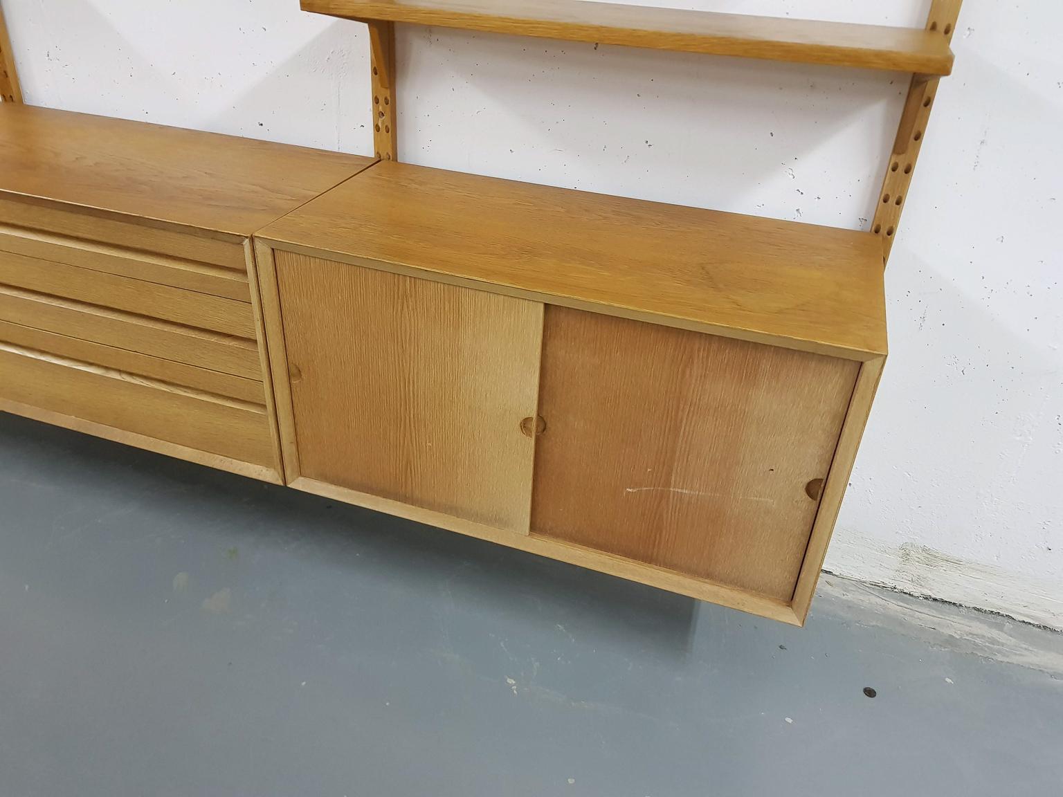 Large Oak Wall or Shelving Unit by Poul Cadovius for Cado, Danish Modern, 1964 1