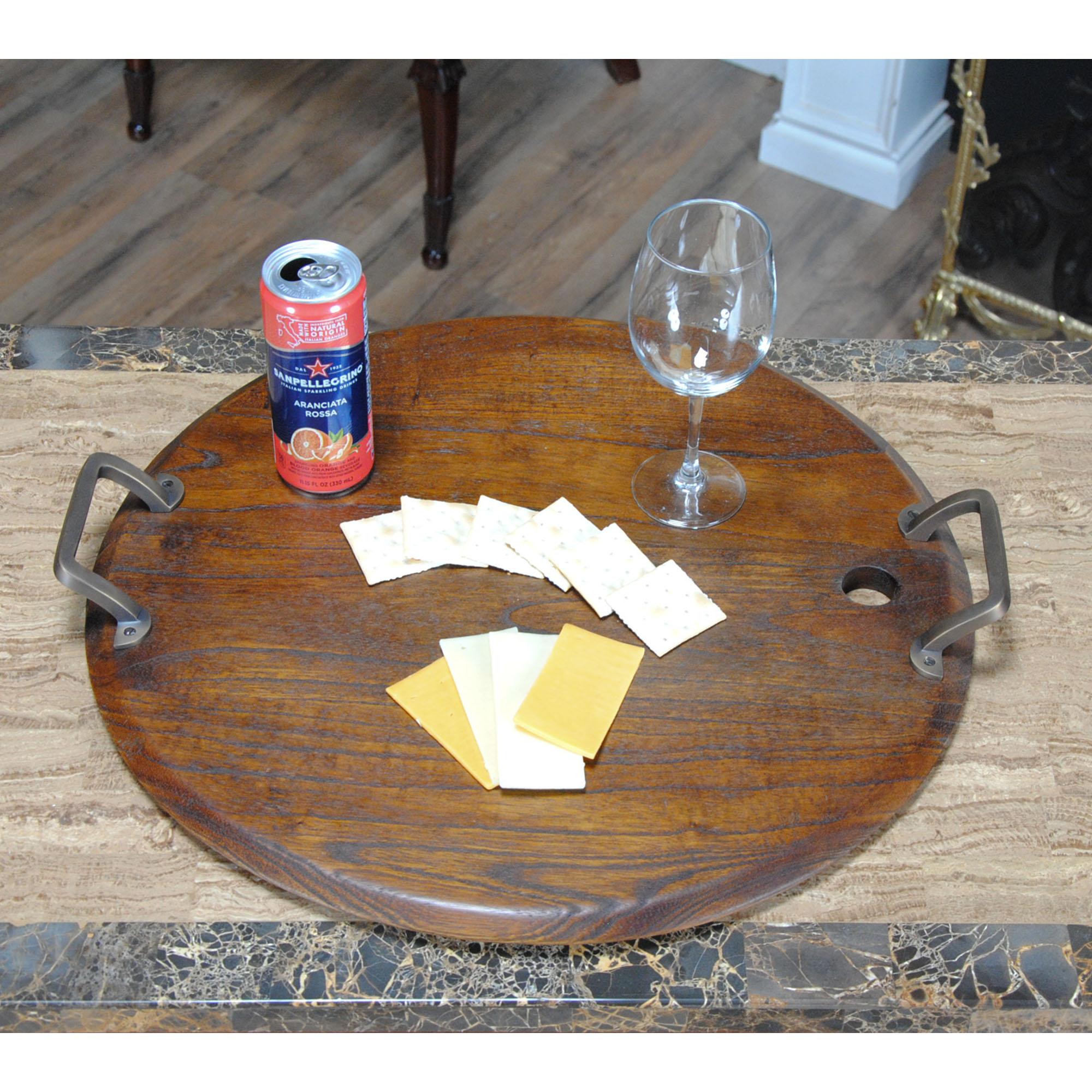Large Oak Wine Barrel Tray In New Condition For Sale In Annville, PA