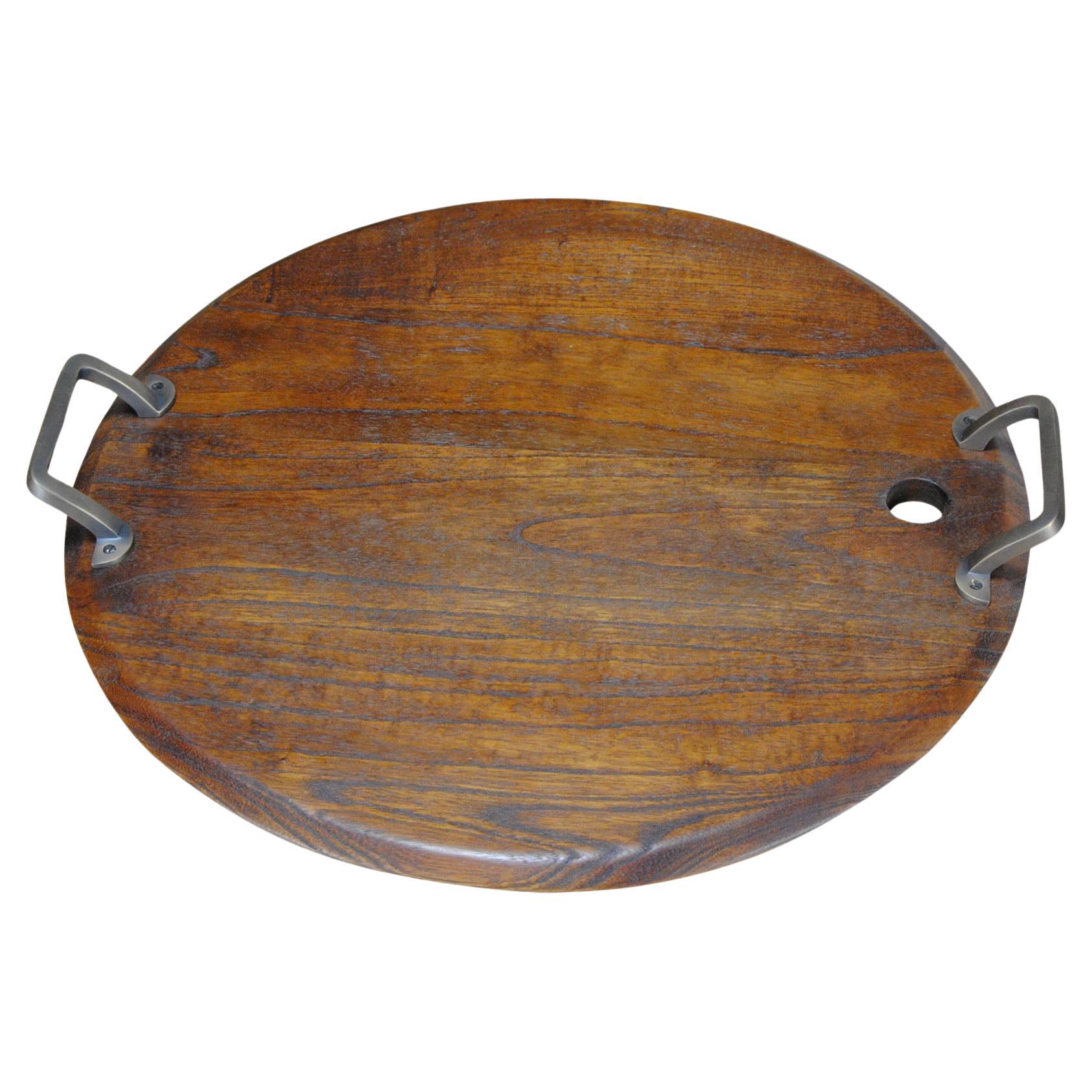 Large Oak Wine Barrel Tray For Sale