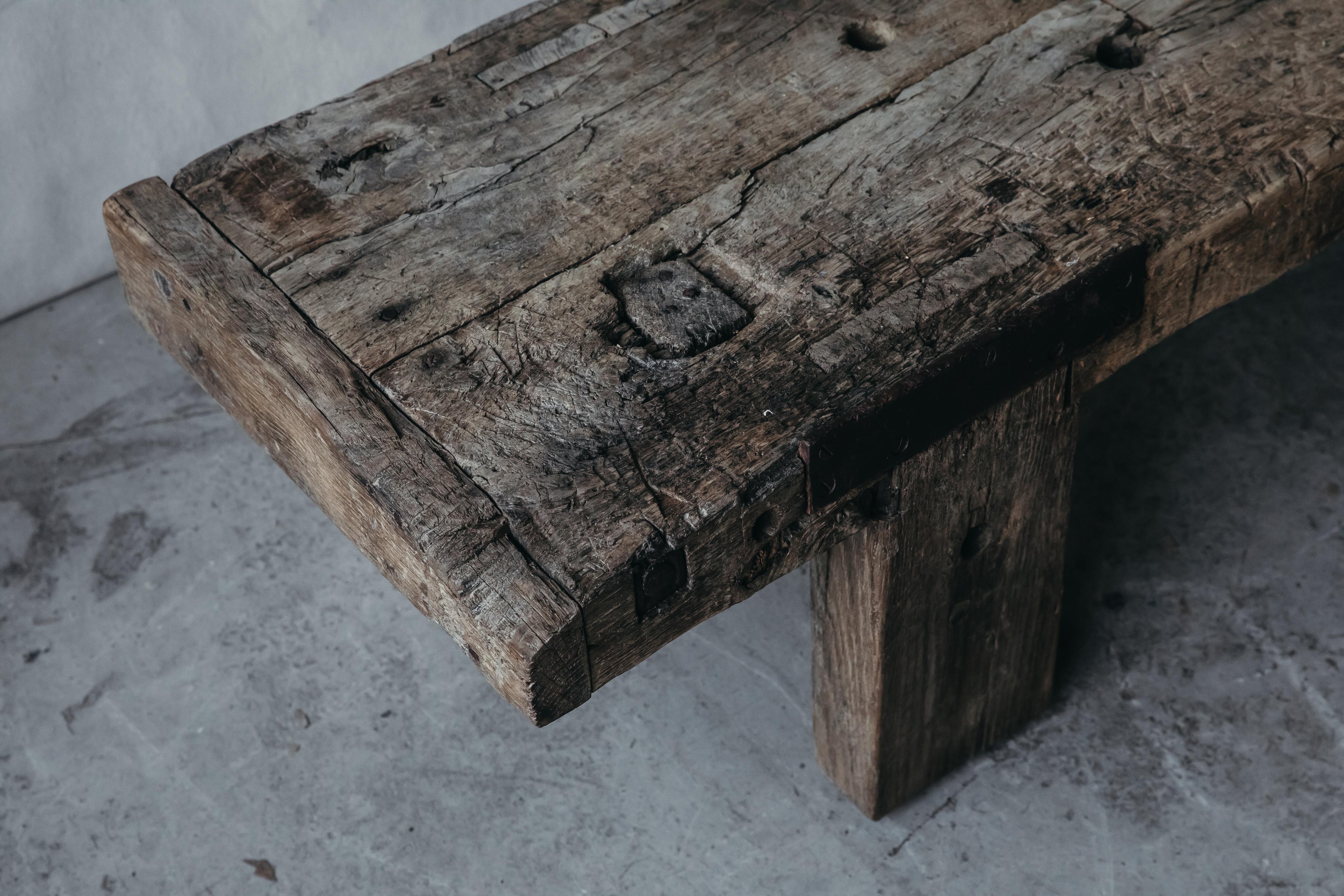 Large Oak Workbench Coffee Table from France, circa 1950 For Sale at