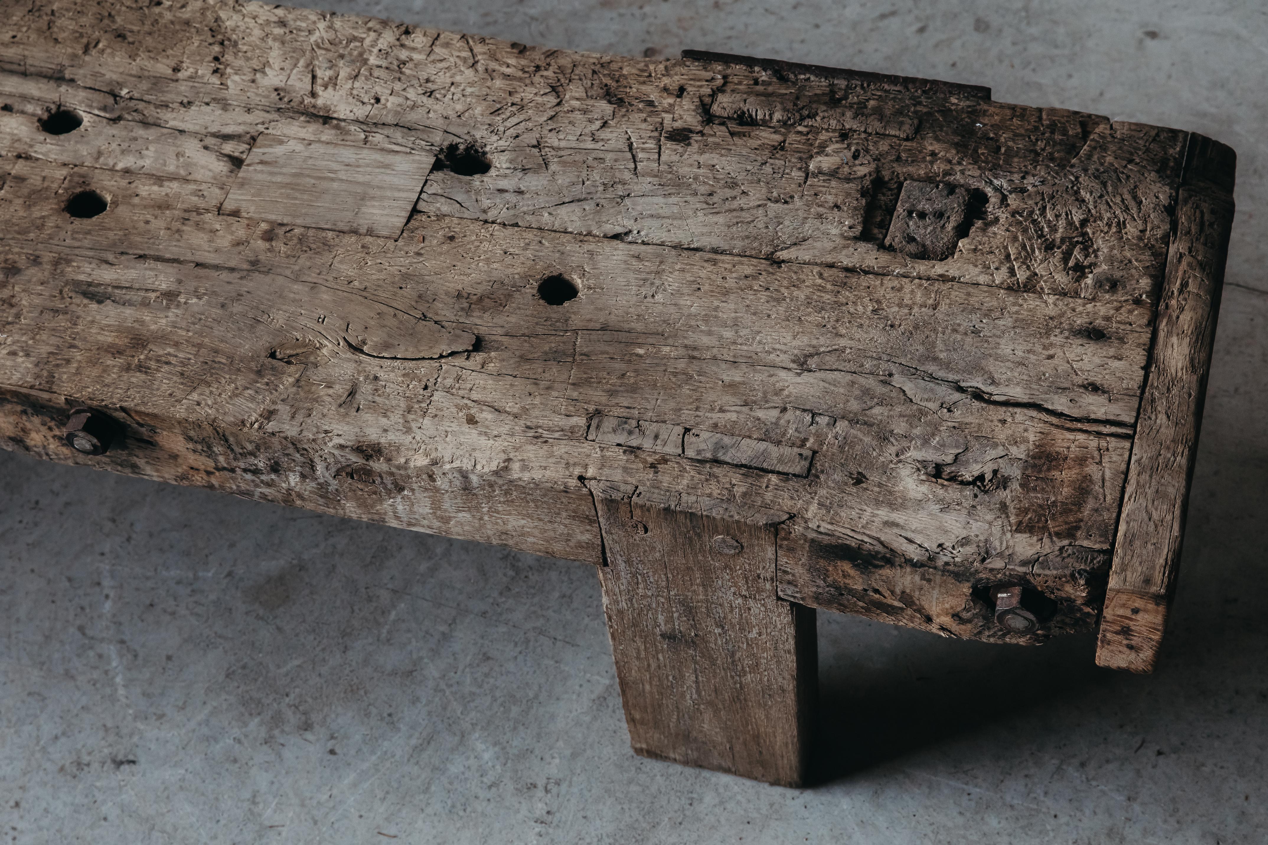 Large Oak Workbench Coffee Table from France, circa 1950 1