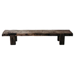 Large Oak Workbench Coffee Table from France, circa 1950