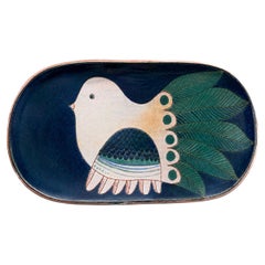 Large, oblong decorative dish, by Robert et Jean Cloutier, France, circa 1960
